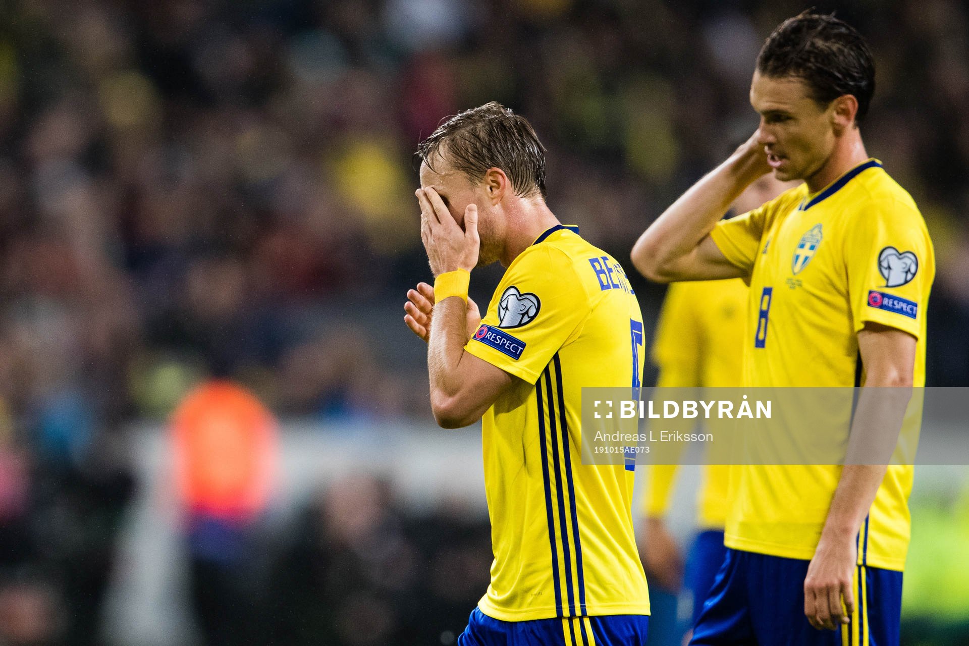 Pierre Bengtsson and Albin Ekdal of Sweden looks dejected