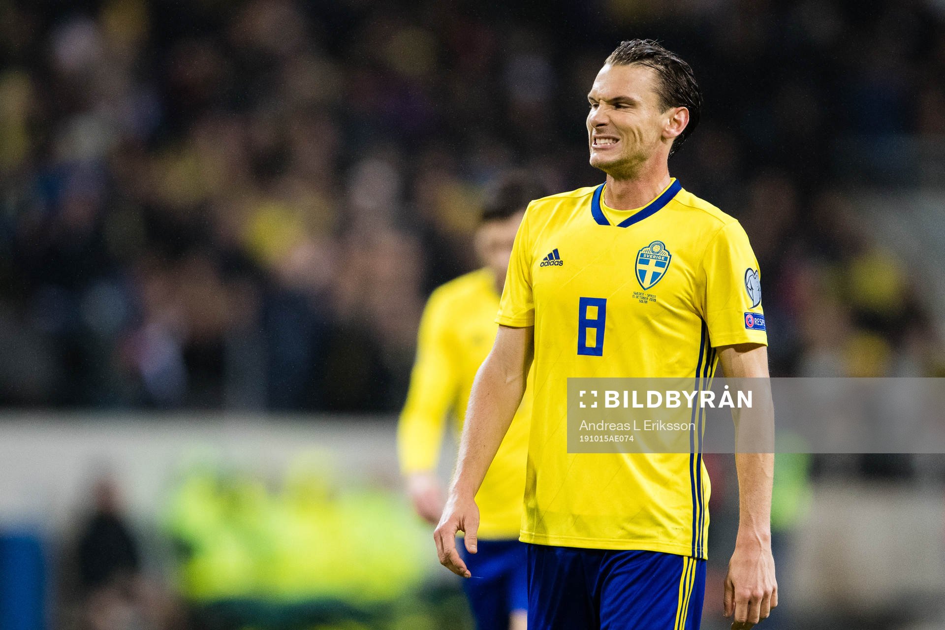 Albin Ekdal of Sweden looks dejected