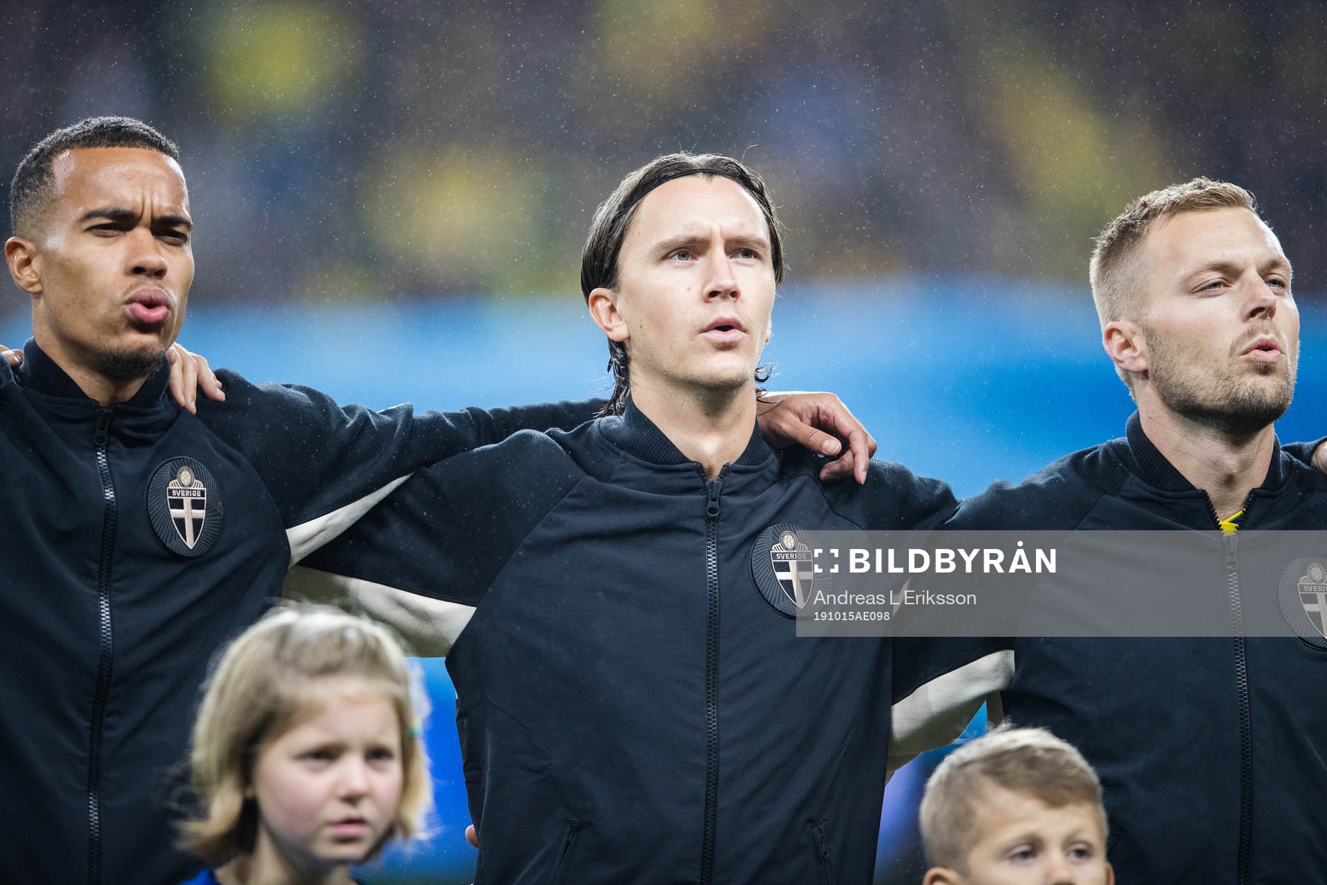 Robin Quaison, Kristoffer Olsson and Sebastian Larsson of