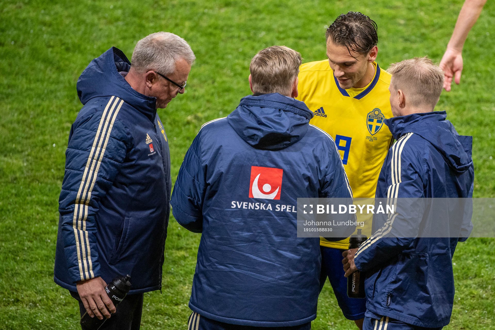 Janne Andersson, head coach of Sweden and Albin Ekdal of