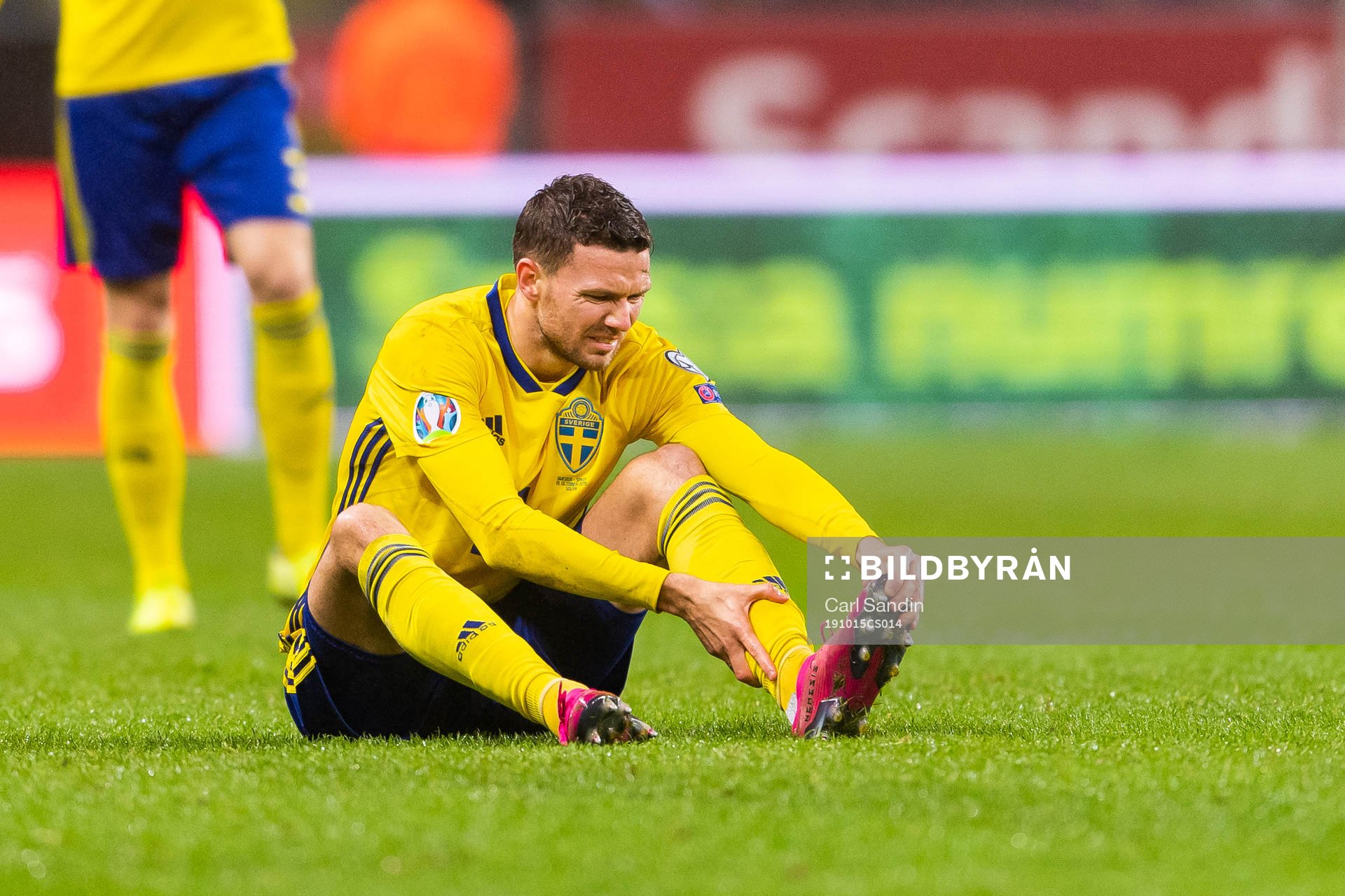Marcus Berg of Sweden in pain