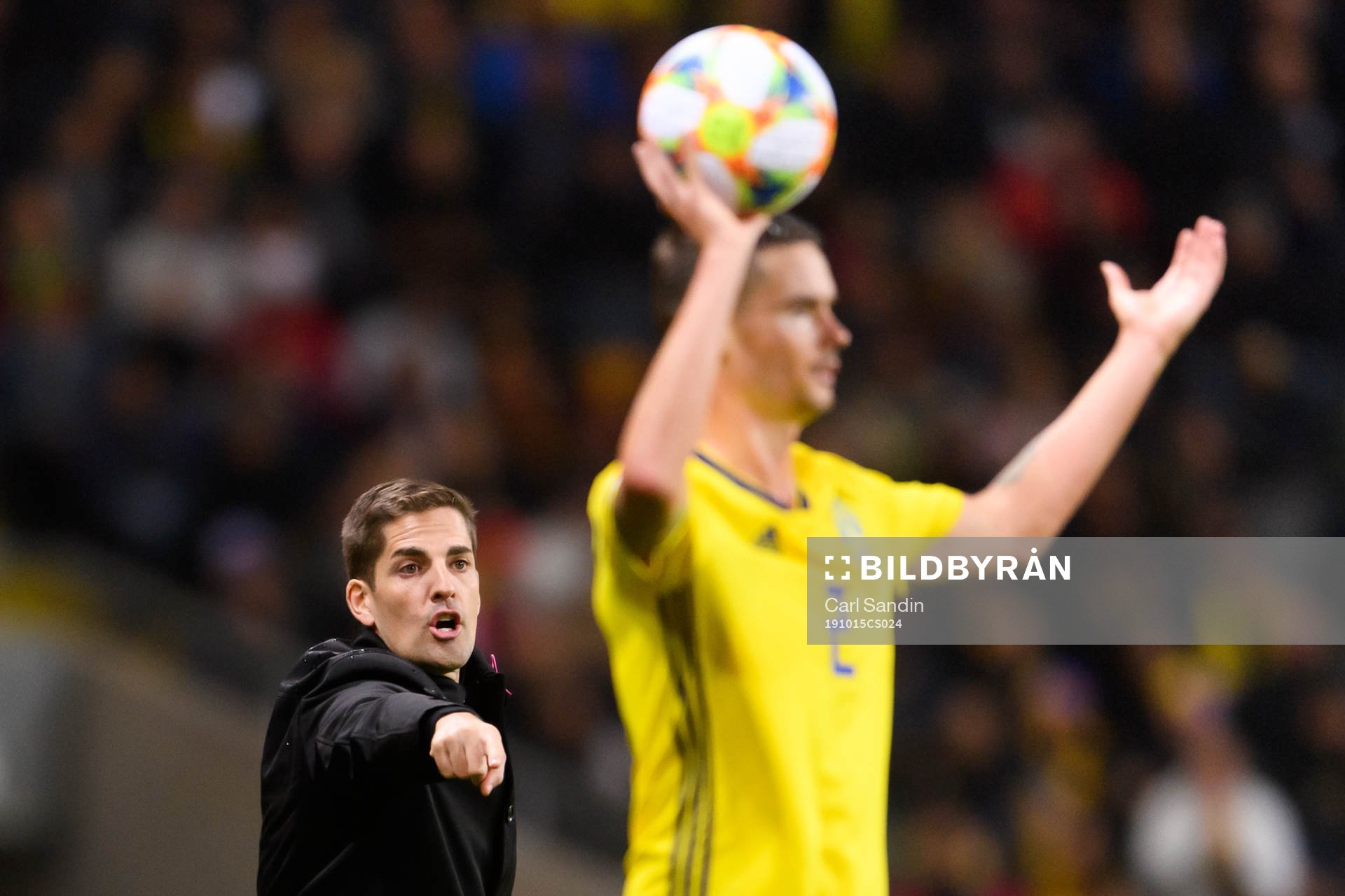 Robert Moreno, head coach of Spain, during the UEFA Euro Qualifier football match between Sweden and Spain on October 15, 2019 in Stockholm.