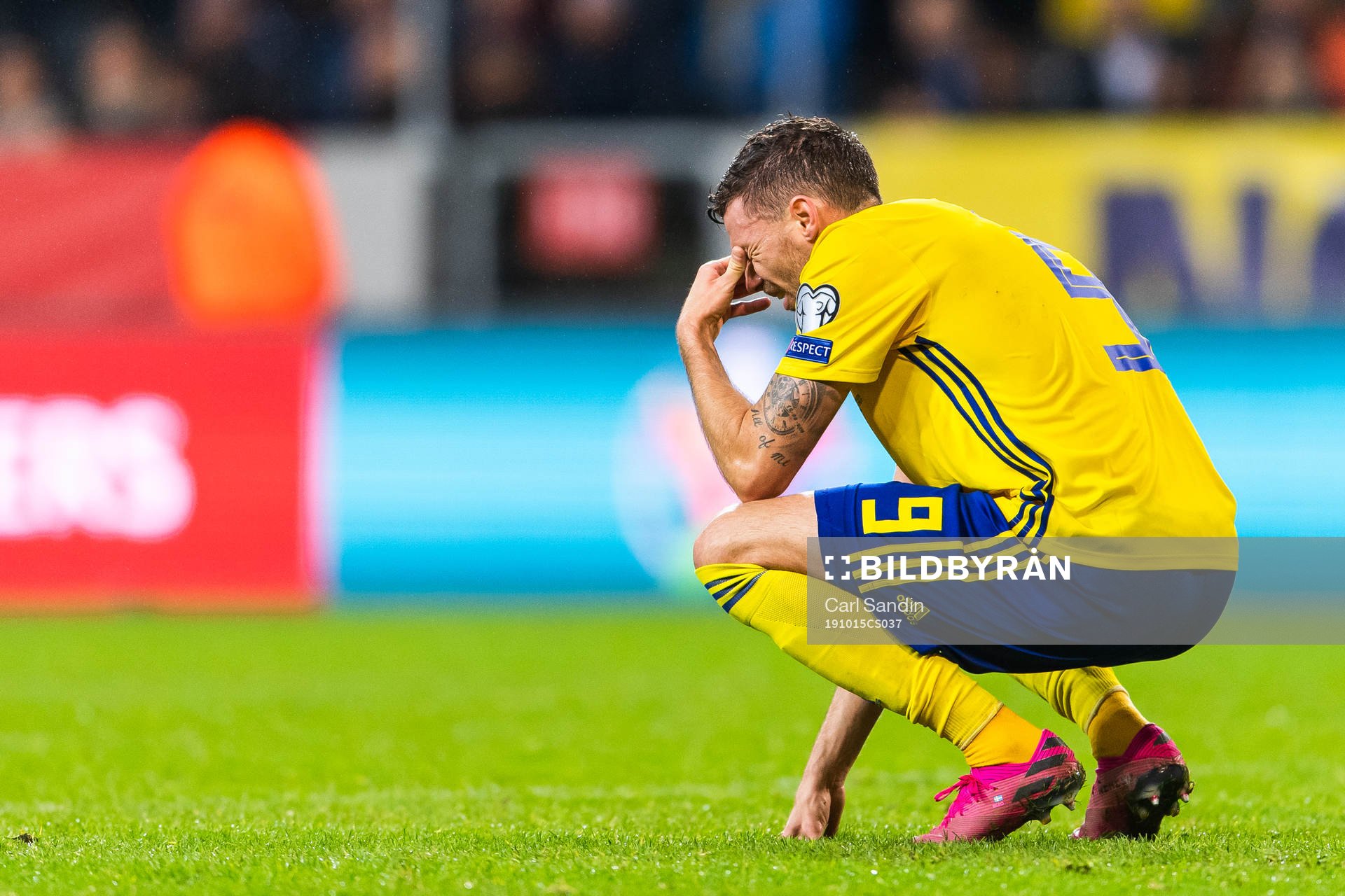Marcus Berg of Sweden looks dejected