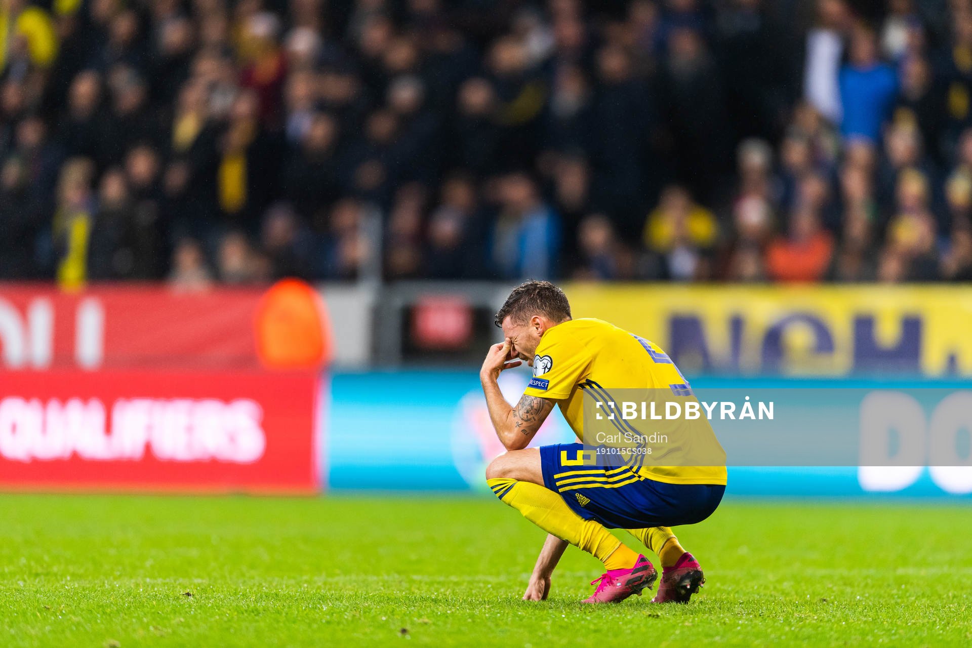 Marcus Berg of Sweden looks dejected