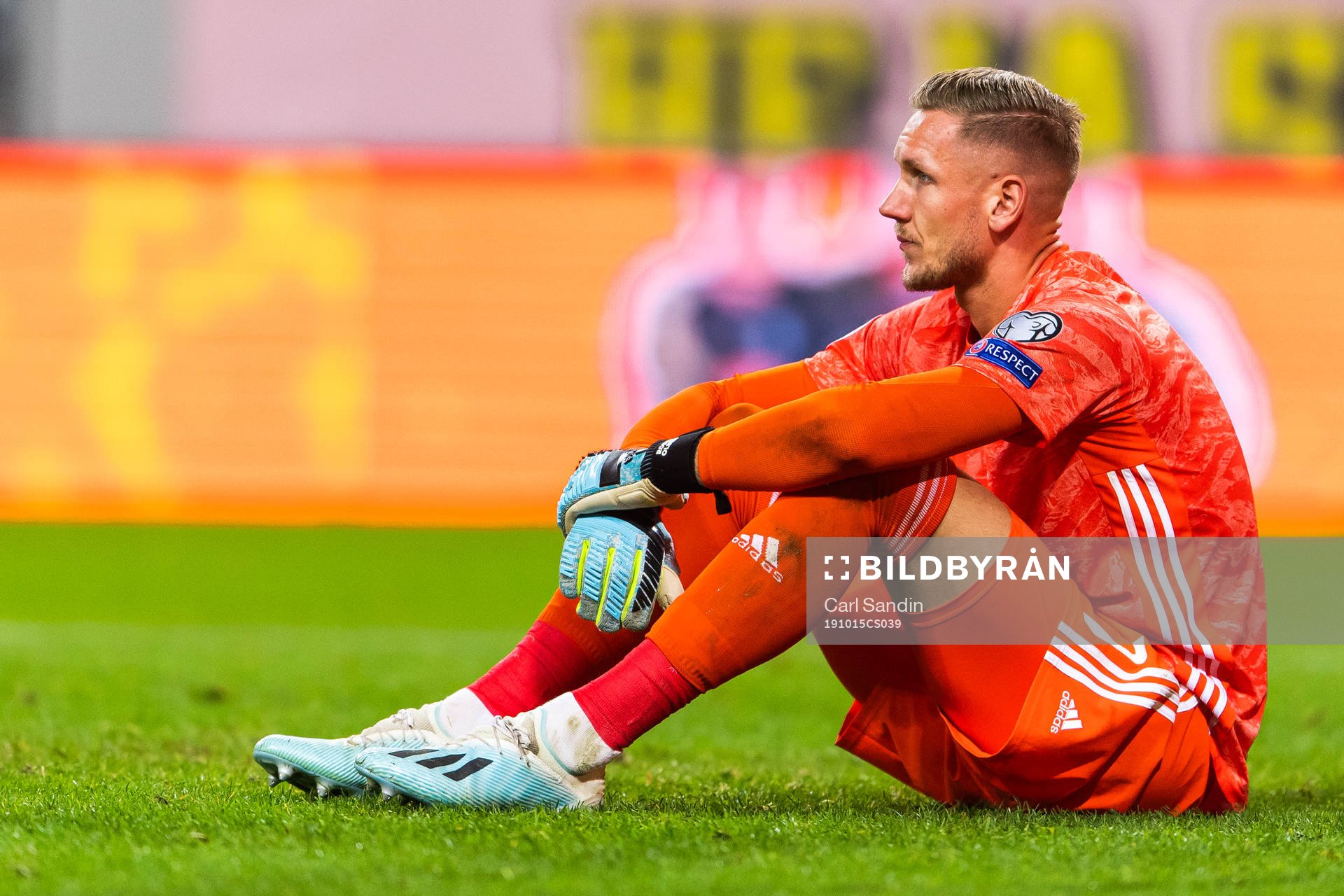 Goalkeeper Robin Olsen of Sweden looks dejected