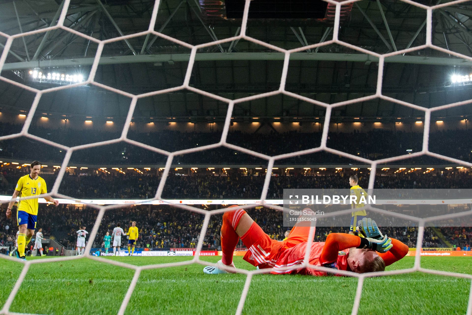 Goalkeeper Robin Olsen of Sweden looks dejected