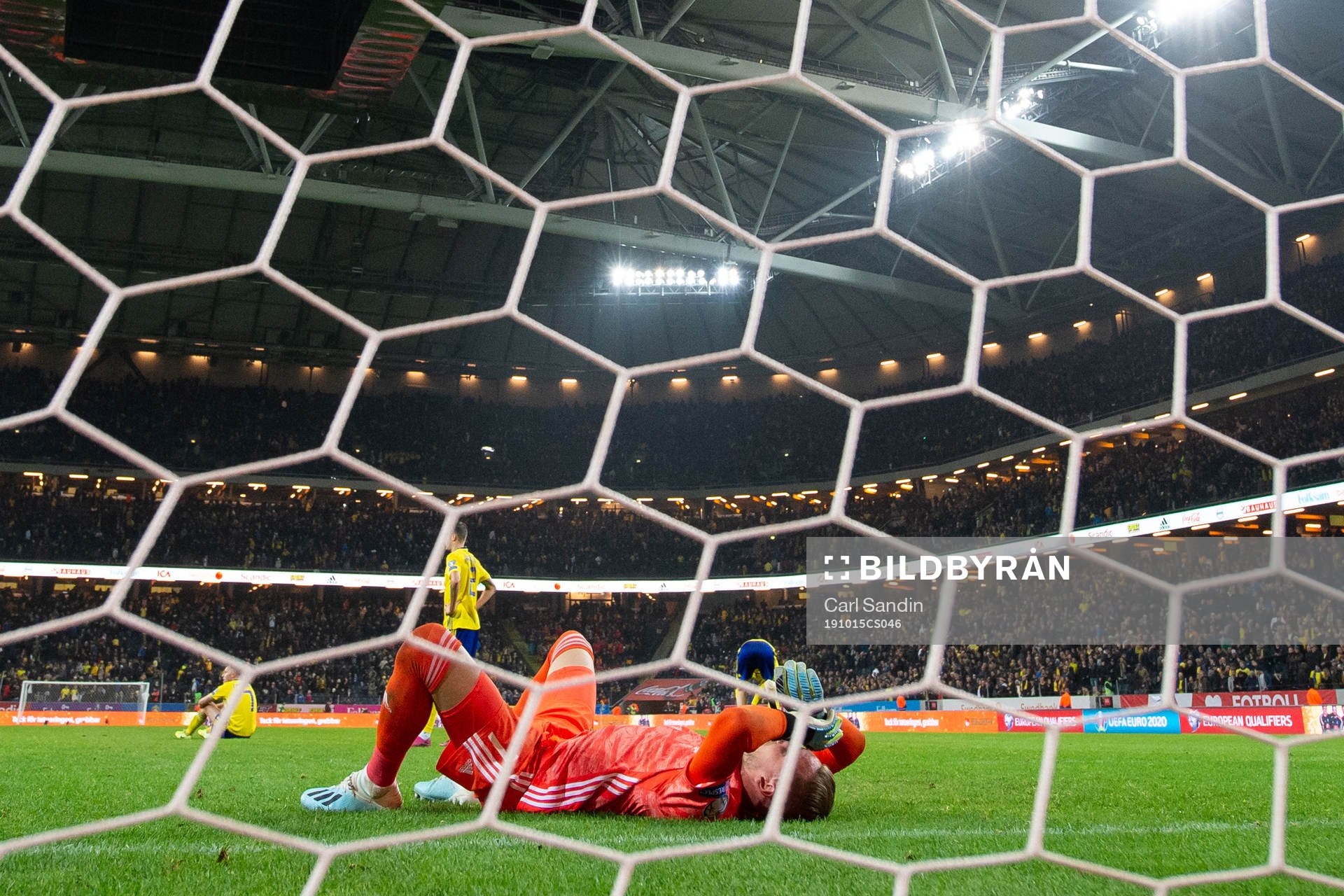 Goalkeeper Robin Olsen of Sweden looks dejected