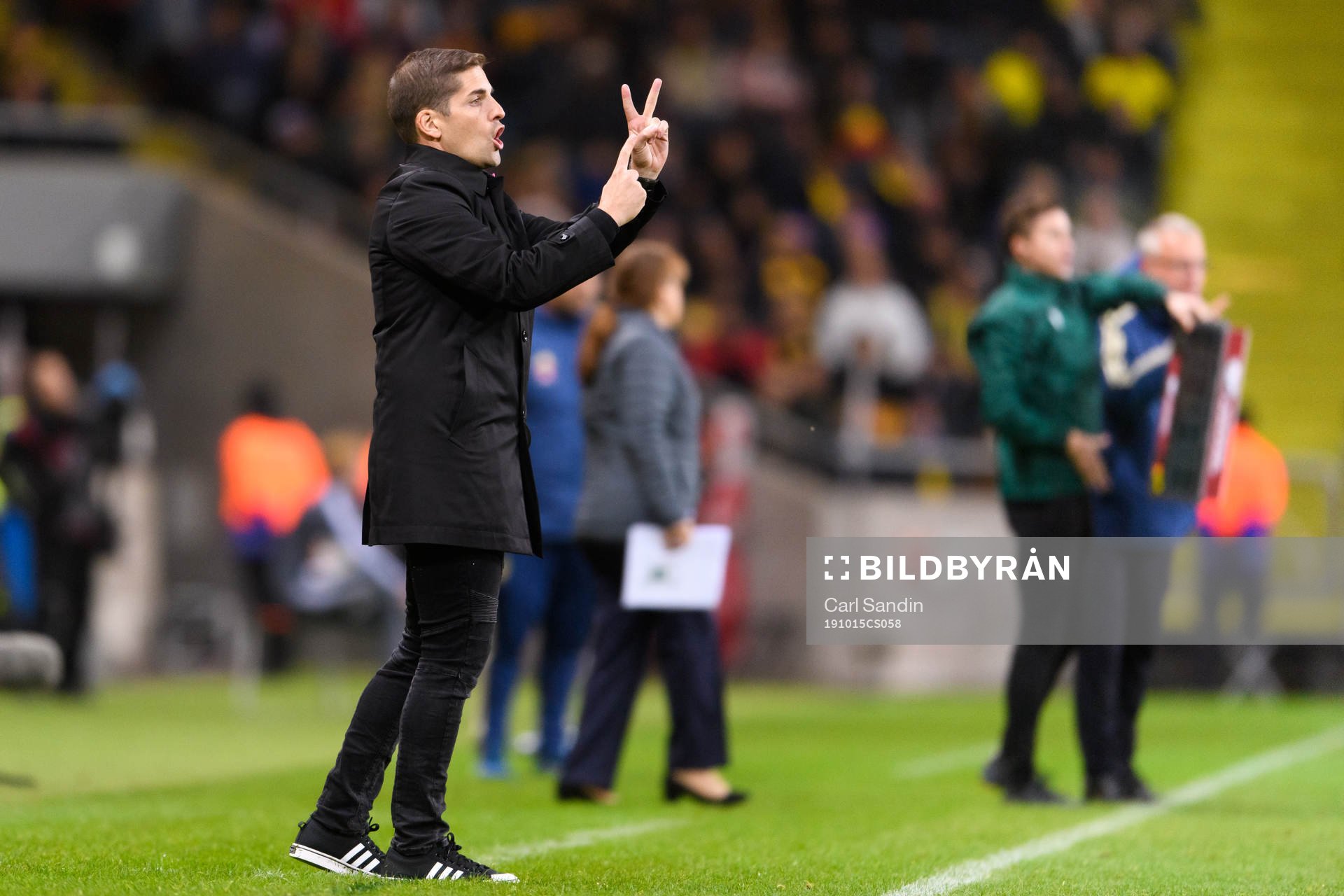 Robert Moreno, head coach of Spain, during the UEFA Euro Qualifier football match between Sweden and Spain on October 15, 2019 in Stockholm.