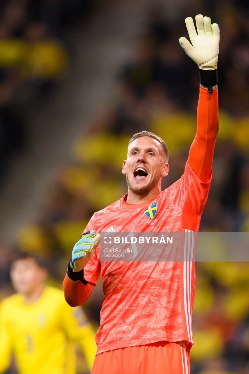 Goalkeeper Robin Olsen of Sweden