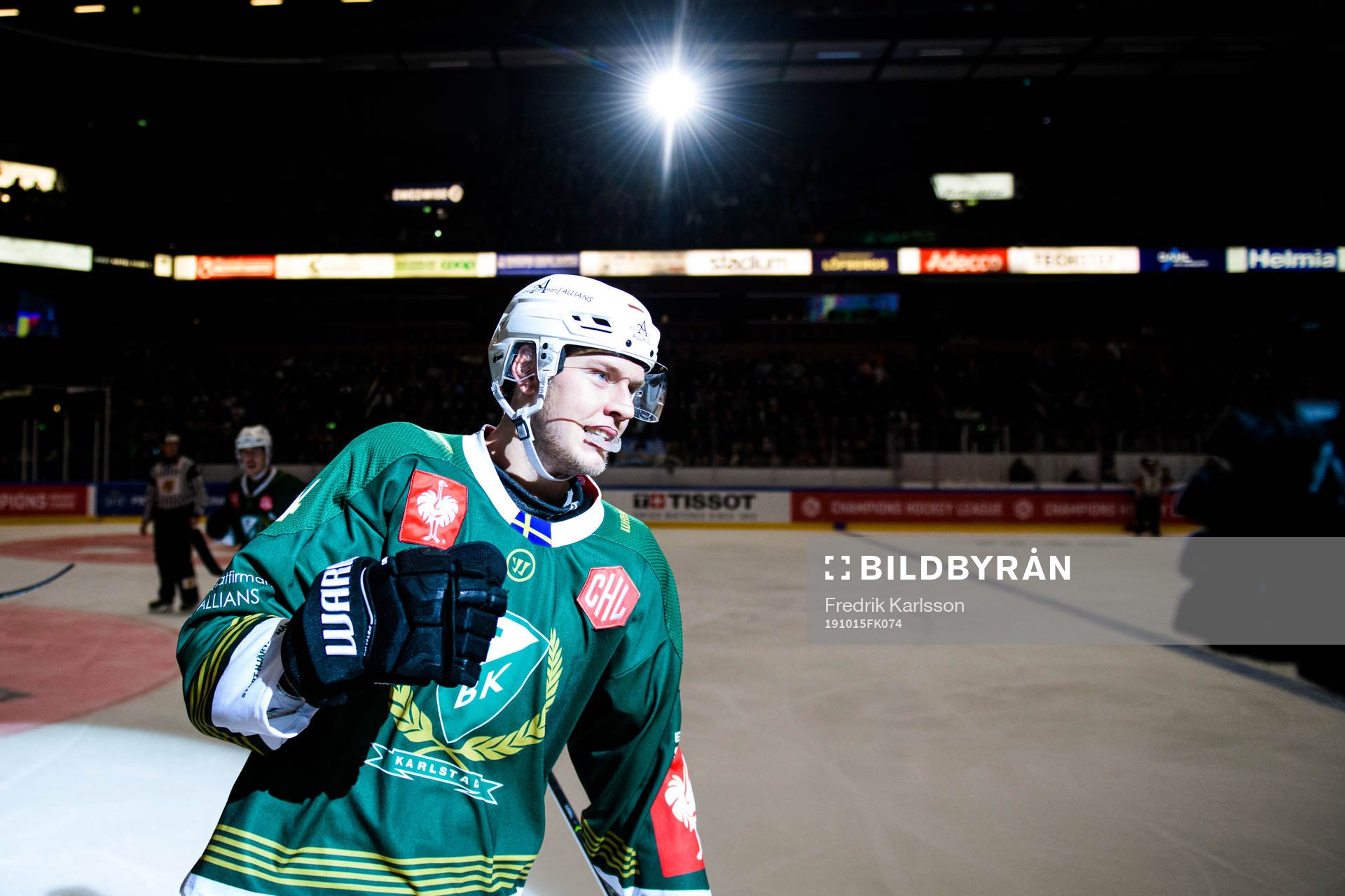 Victor Ejdsell of Färjestad celebrates
