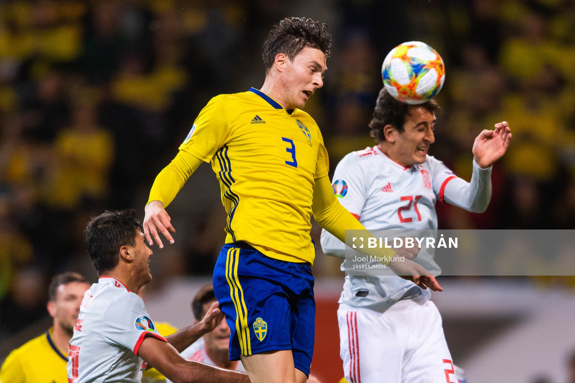 Victor Nilsson Lindelöf of Sweden and Mikel Oyarzabal of