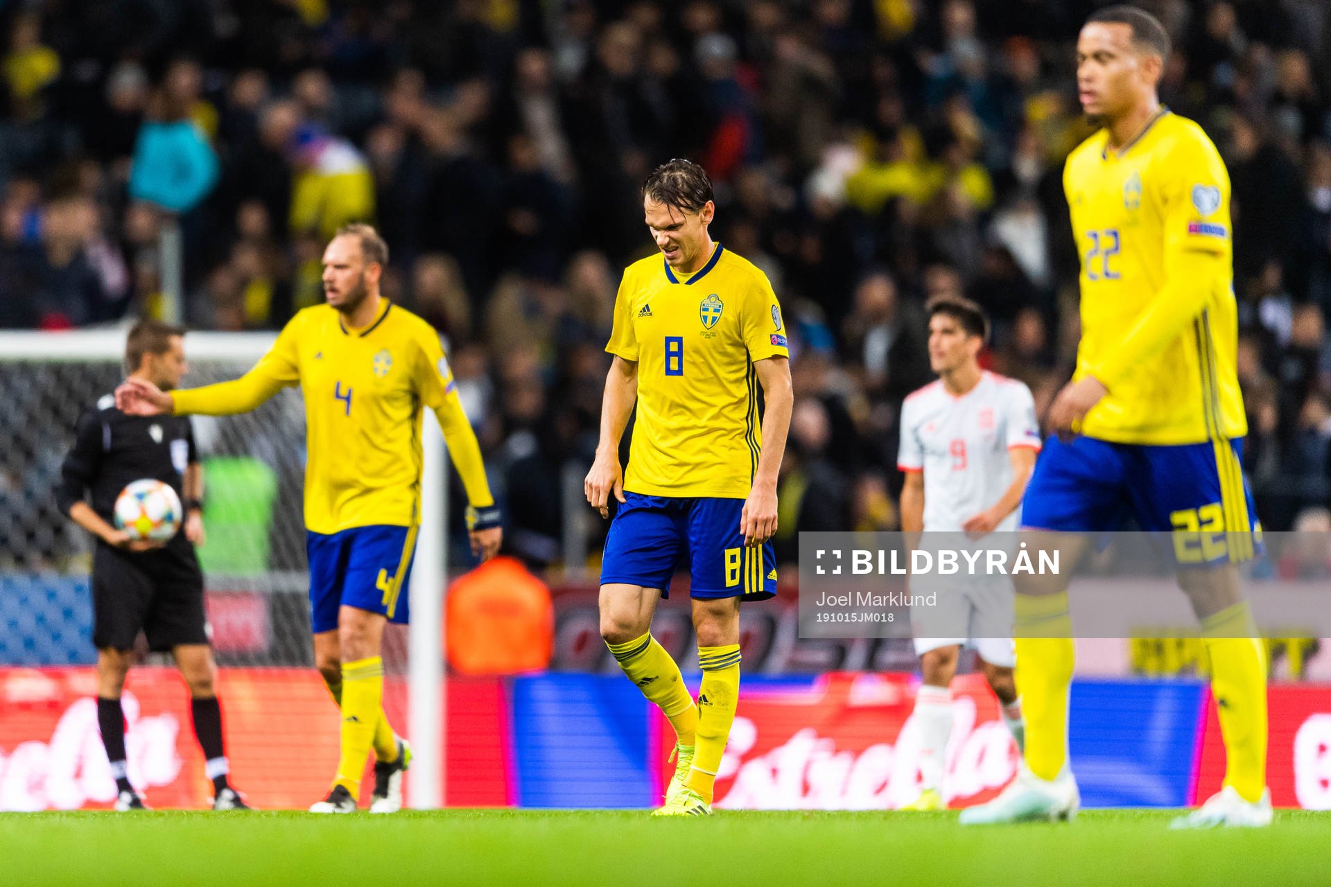Albin Ekdal of Sweden looks dejected