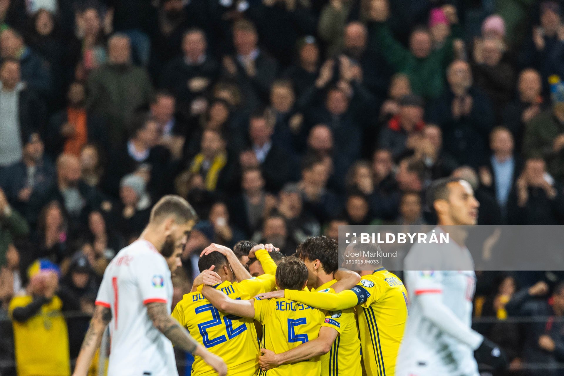 Players of Sweden celebrate
