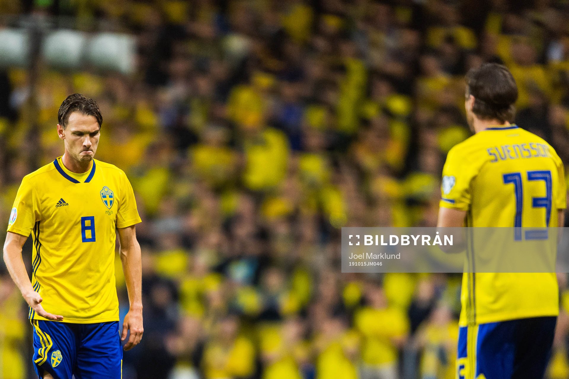 Albin Ekdal is substituted for Gustav Svensson of Sweden