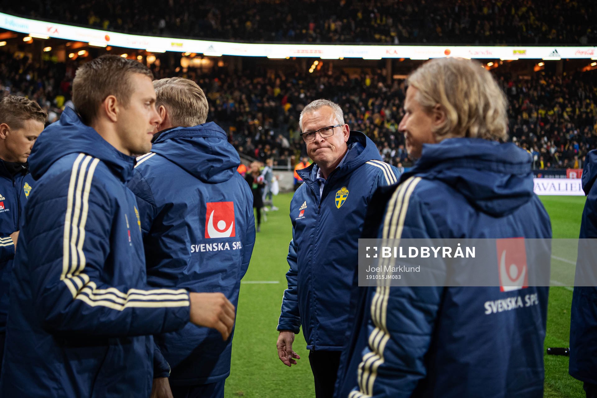 Janne Andersson, head coach of Sweden, looks dejected