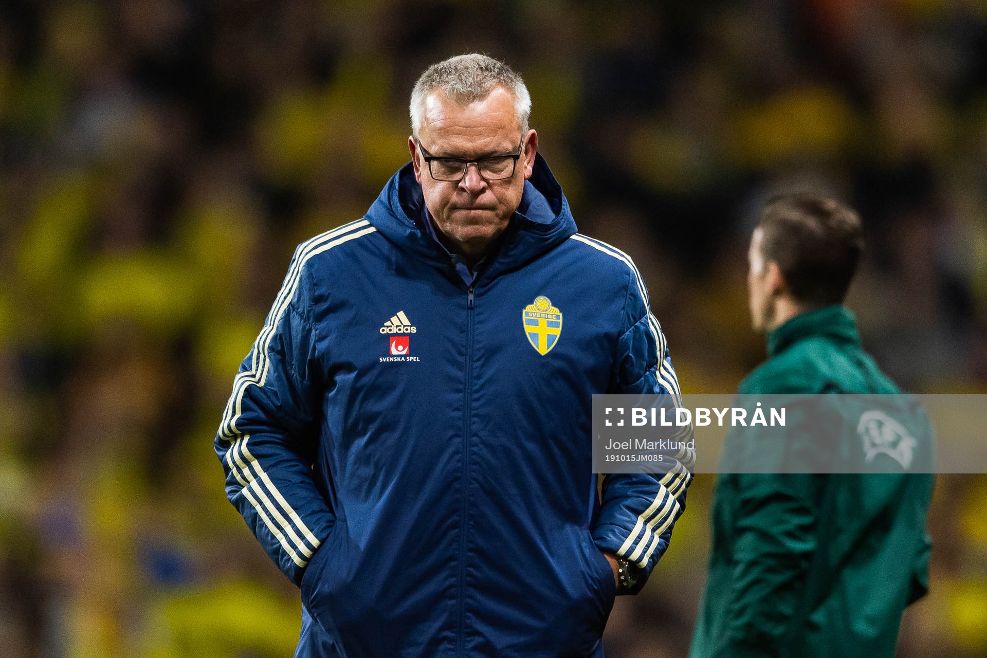 Janne Andersson, head coach of Sweden looks dejected