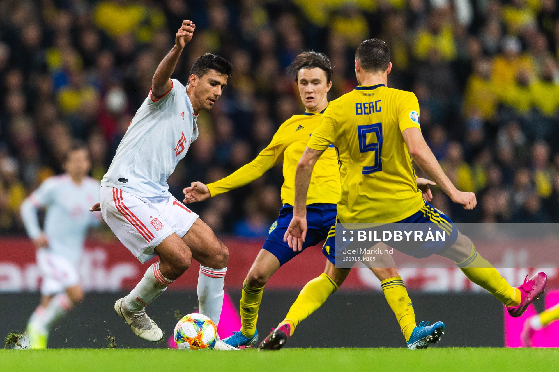 Rodri of Spain against Kristoffer Olsson and Marcus Berg of