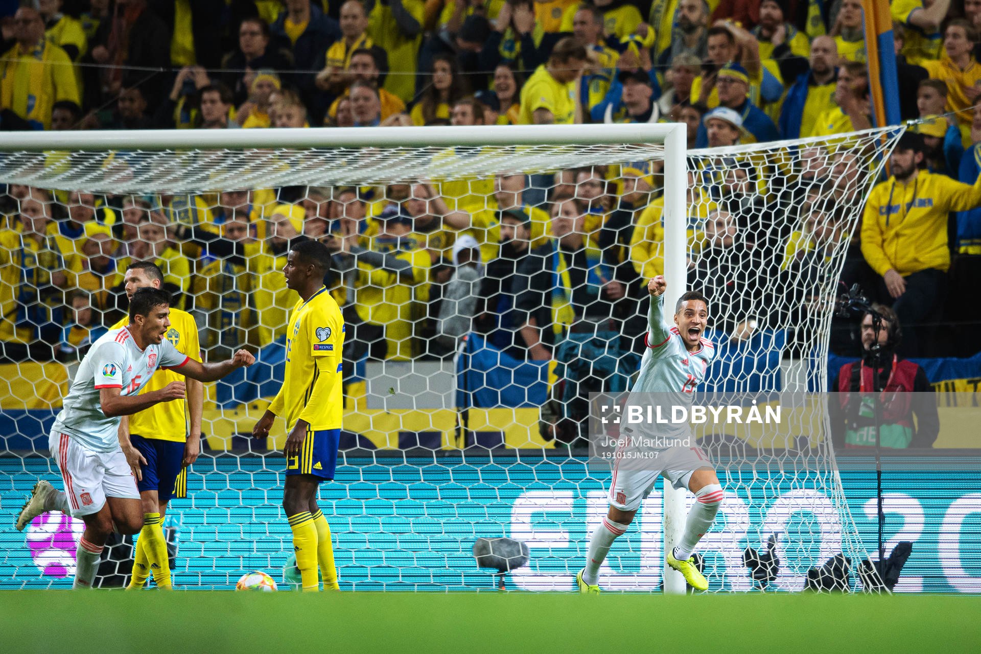 Rodri and Rodrigo of Spain celebrate the 1-1 goal