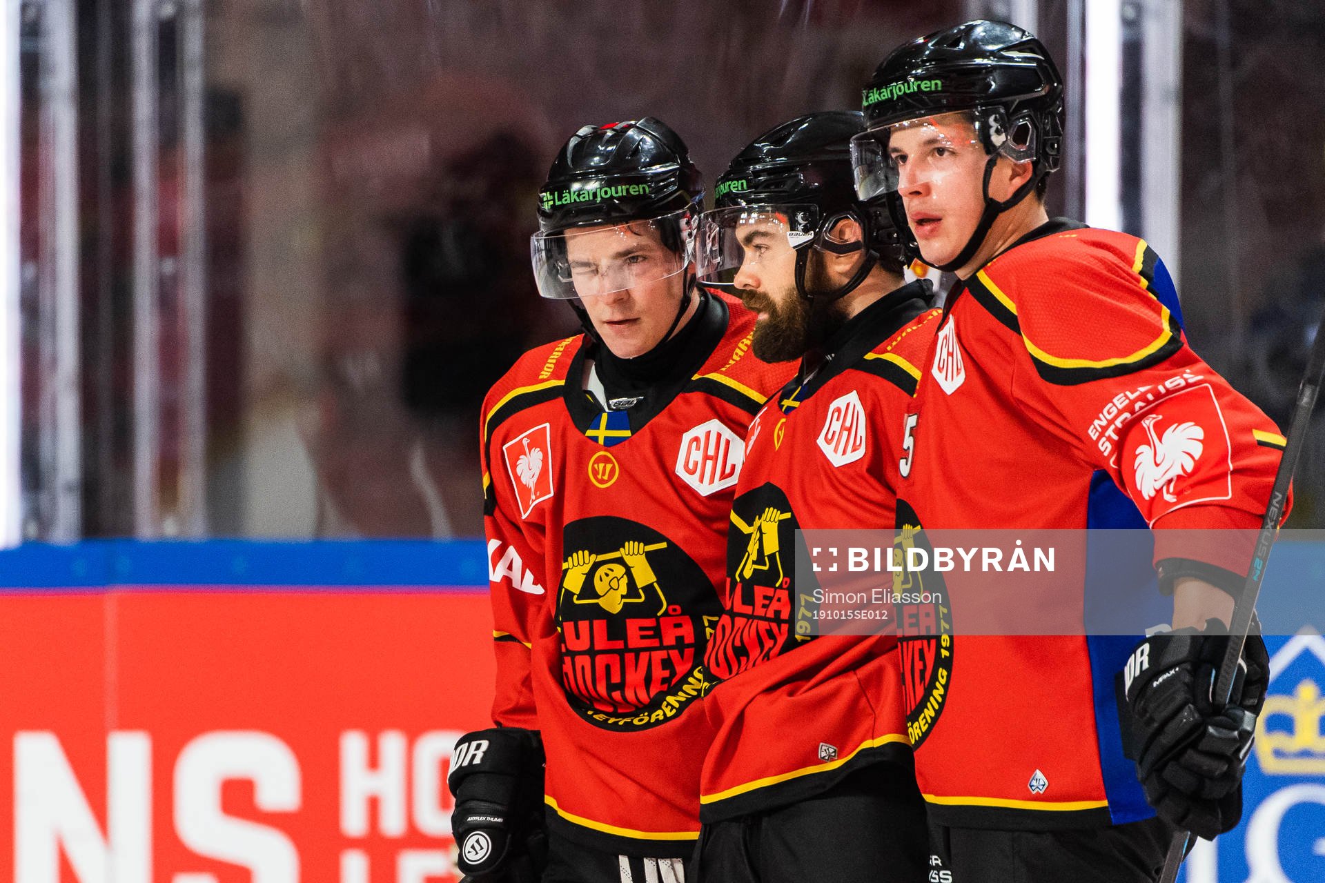 Jack Connolly of Luleå celebrates with team mates