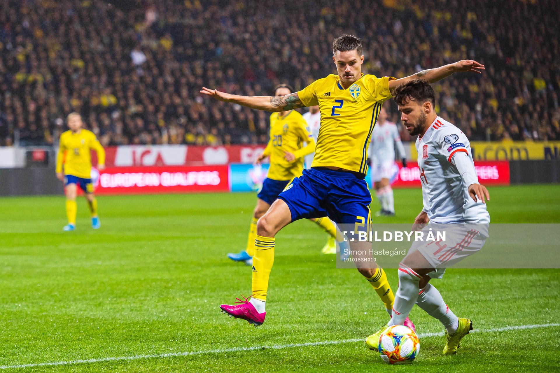Mikael Lustig of Sweden and Juan Bernat of Spain