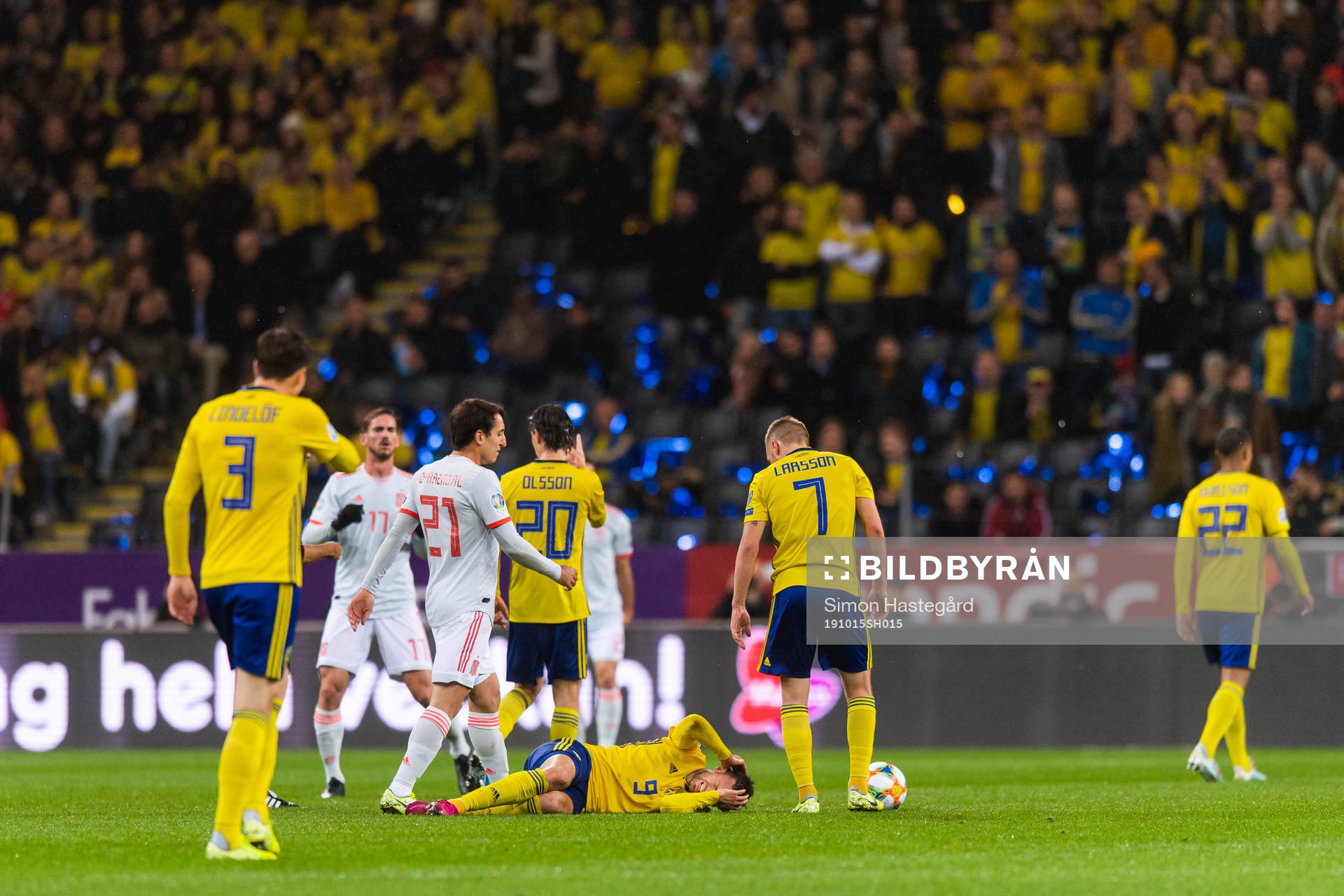 Marcus Berg of Sweden in pain