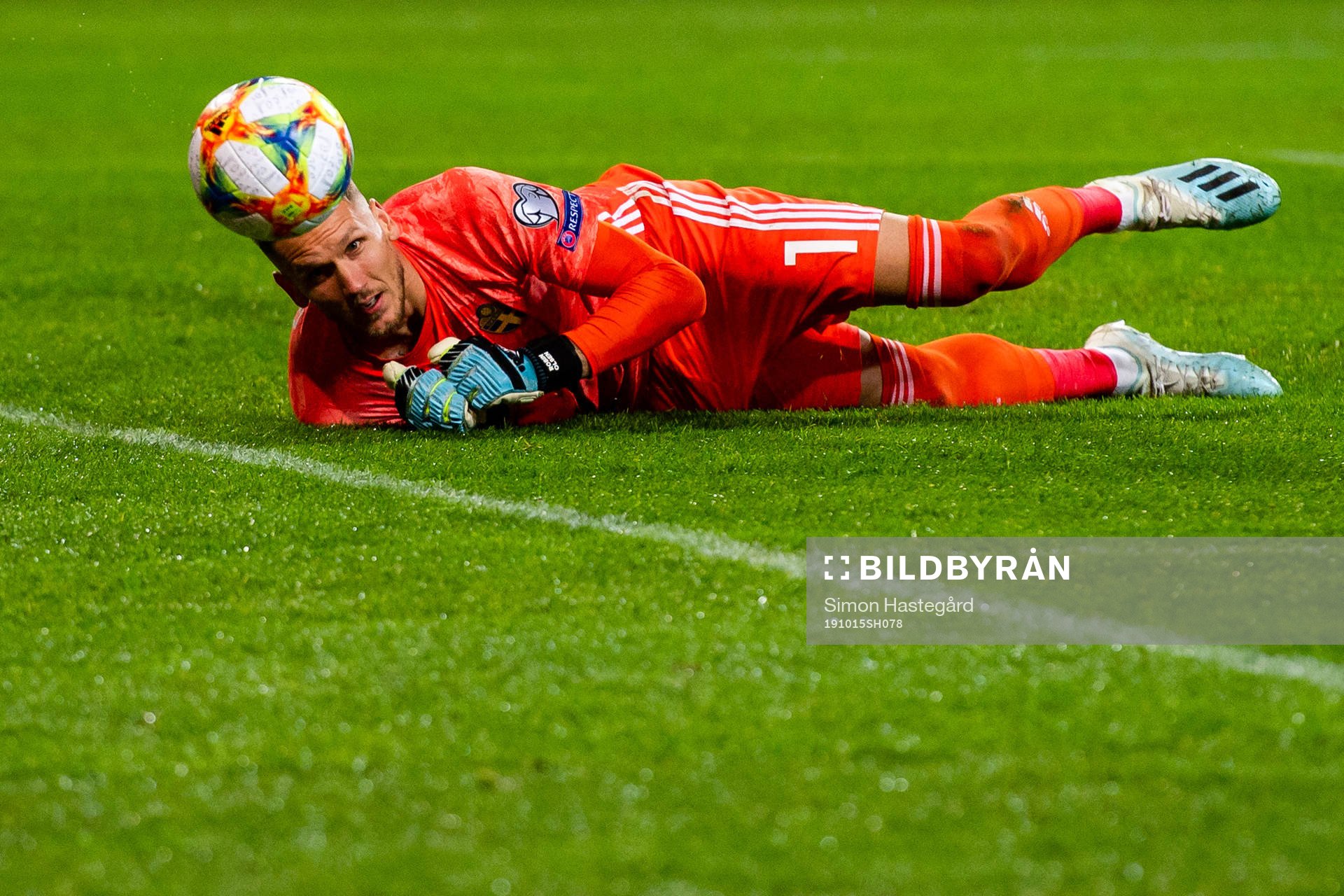 Goalkeeper Robin Olsen of Sweden