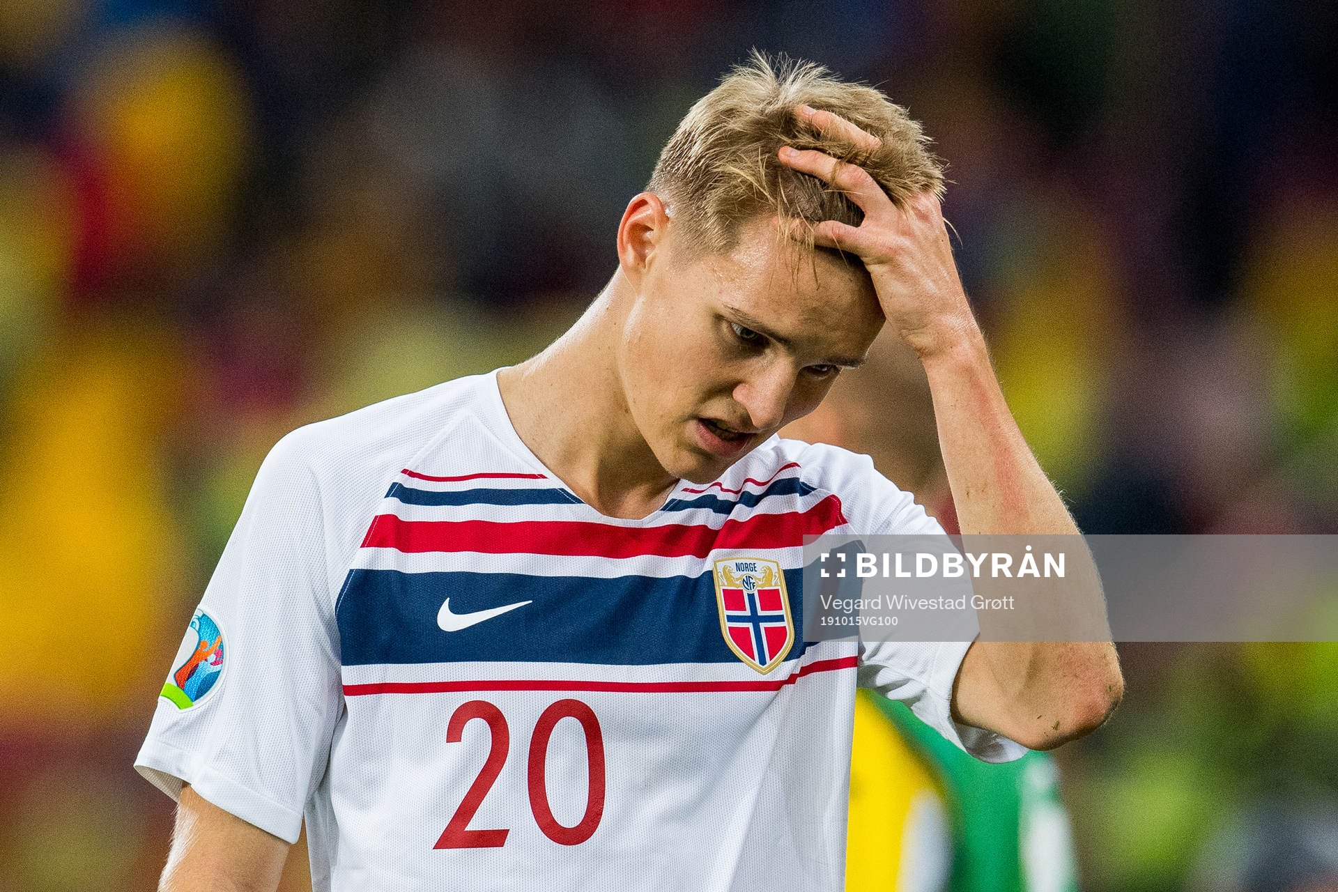 Martin Ødegaard of Norway looks dejected