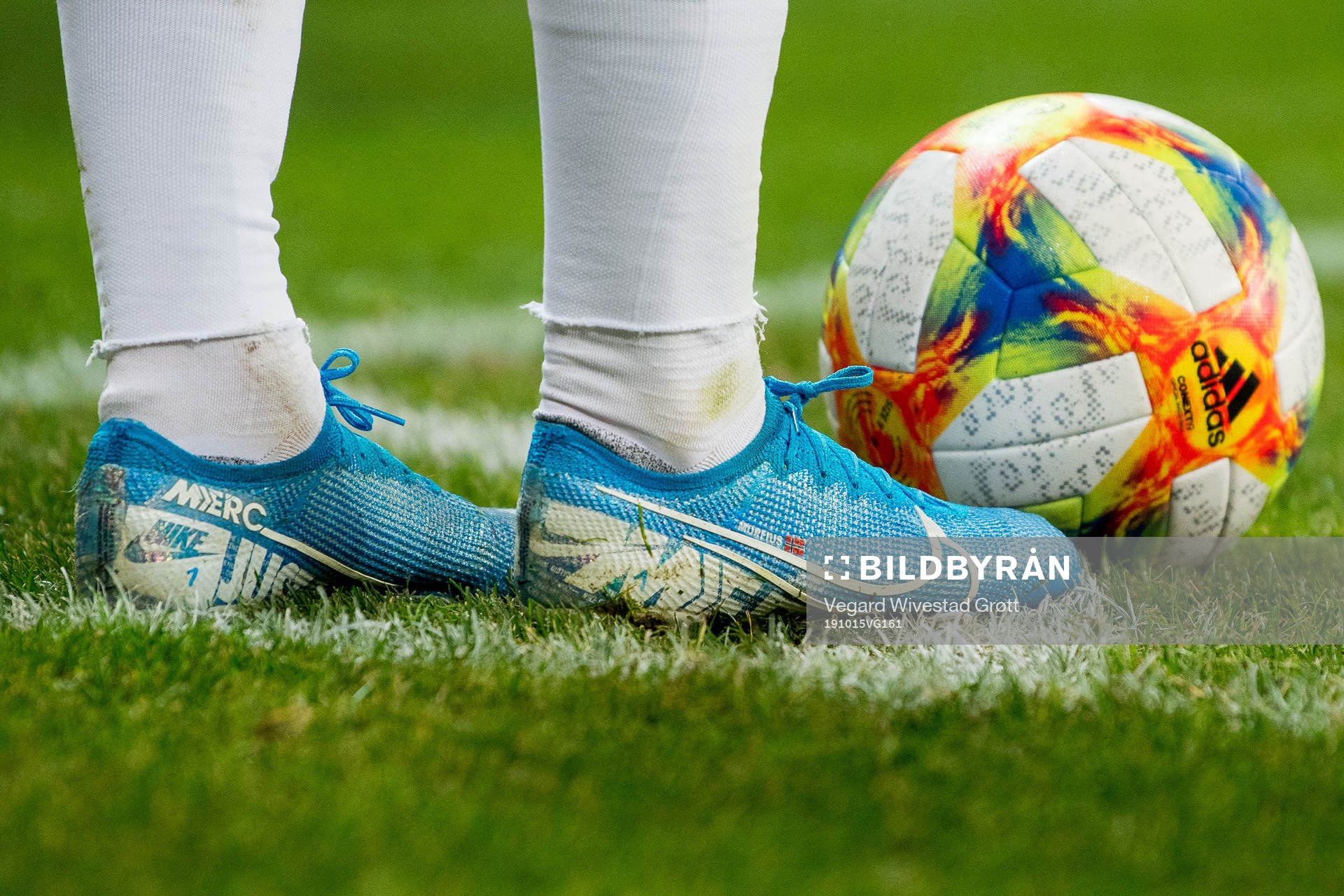 The Nike football shoes of Martin Ødegaard of Norway