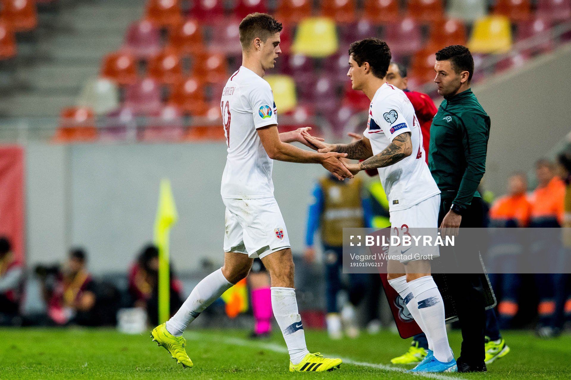 Markus Henriksen of Norway is being substituted with