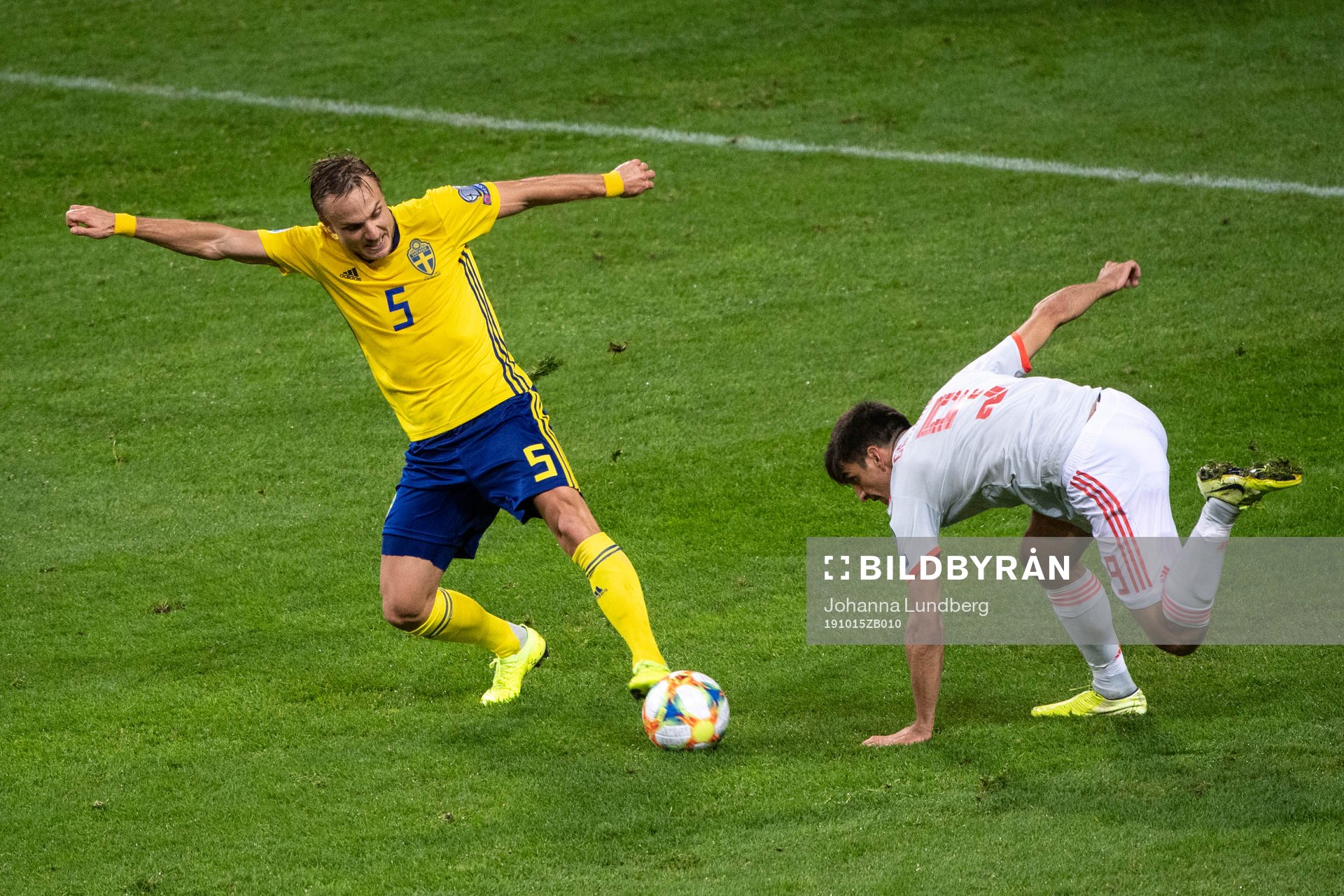 Pierre Bengtsson of Sweden and of Spain Gerard Moreno
