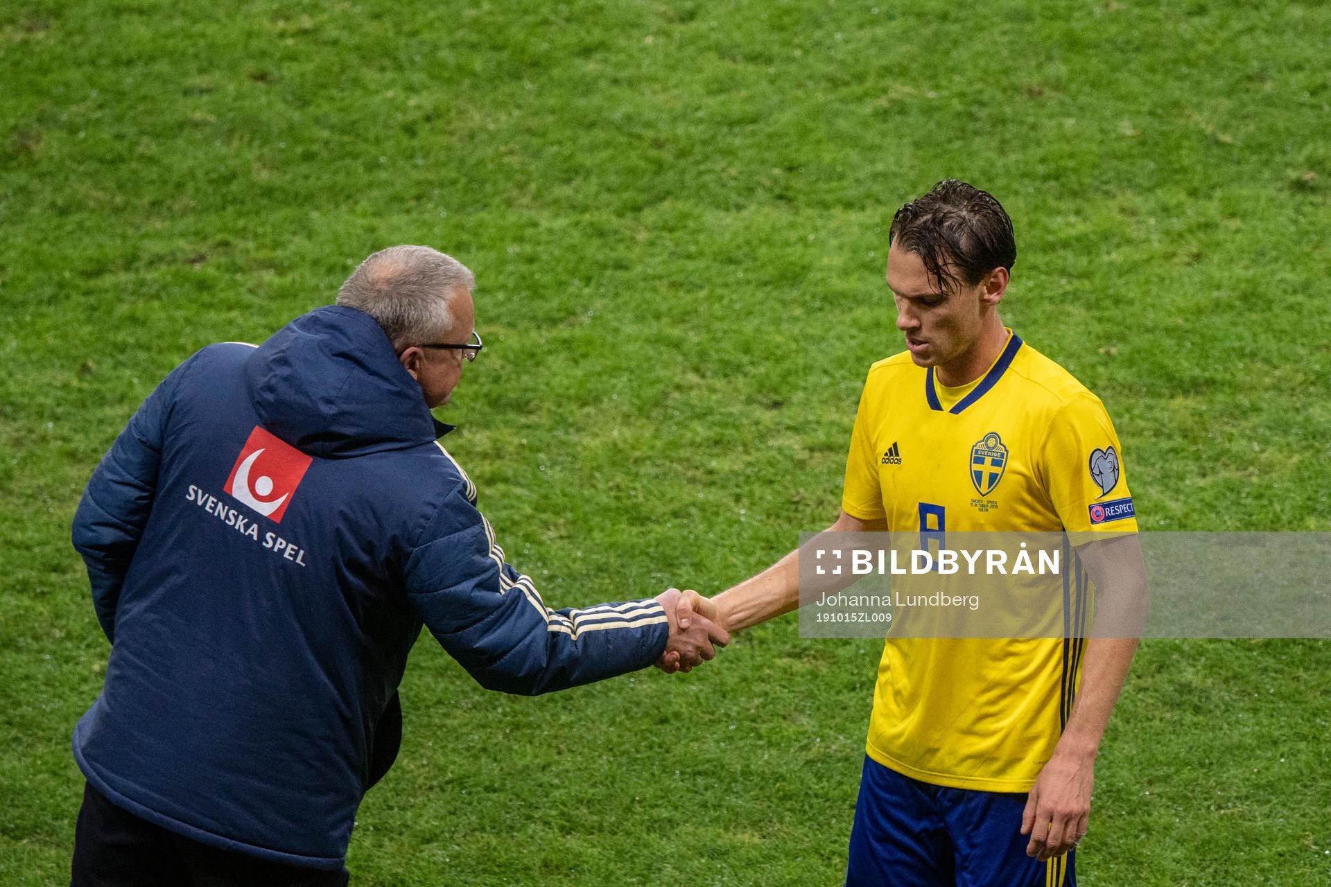 Janne Andersson, head coach of Sweden and Albin Ekdal of