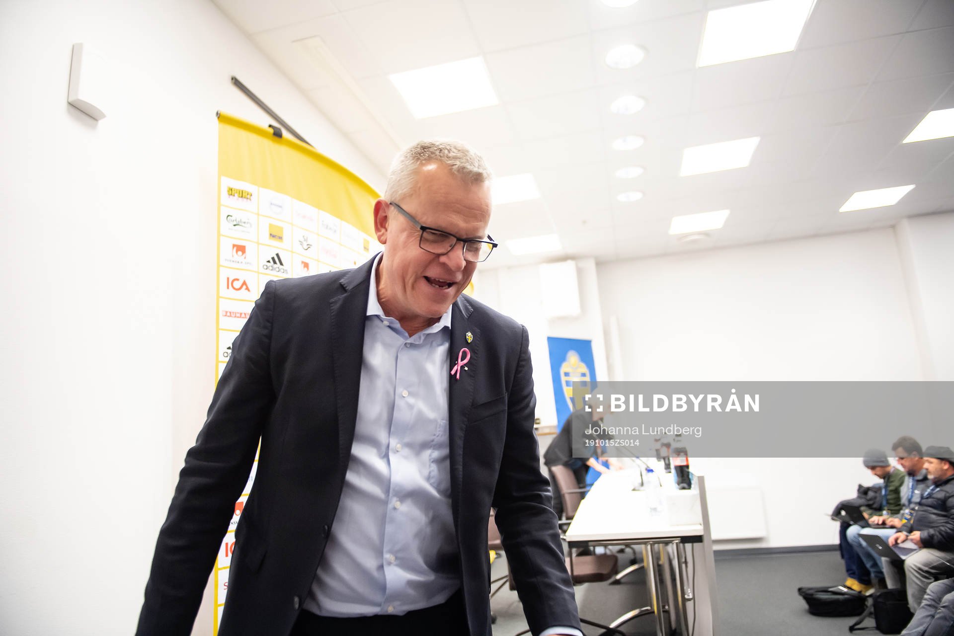 Janne Andersson, head coach of Sweden at the press