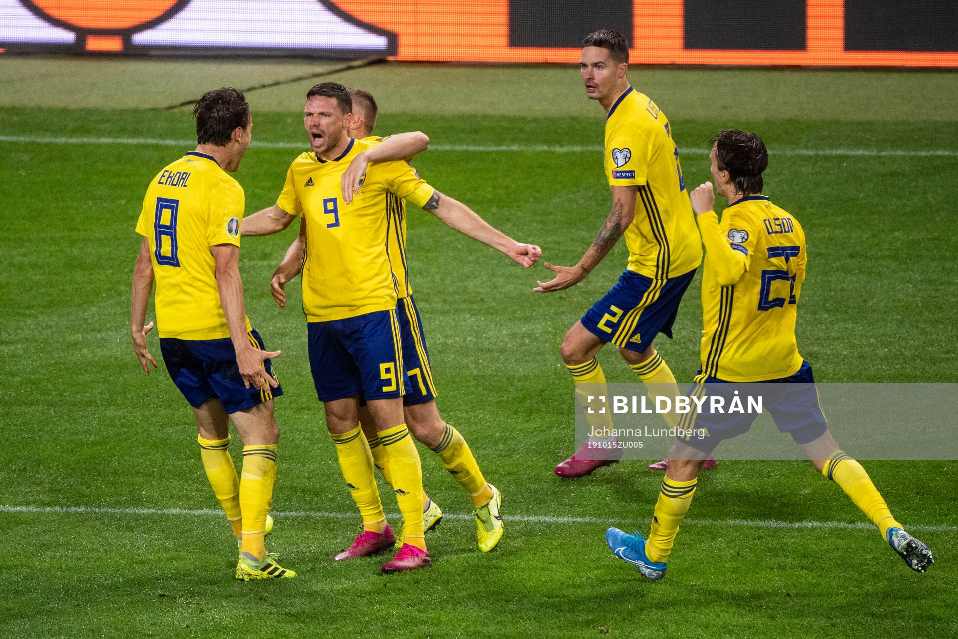 Albin Ekdal, Marcus Berg, Mikael Lustig and Kristoffer