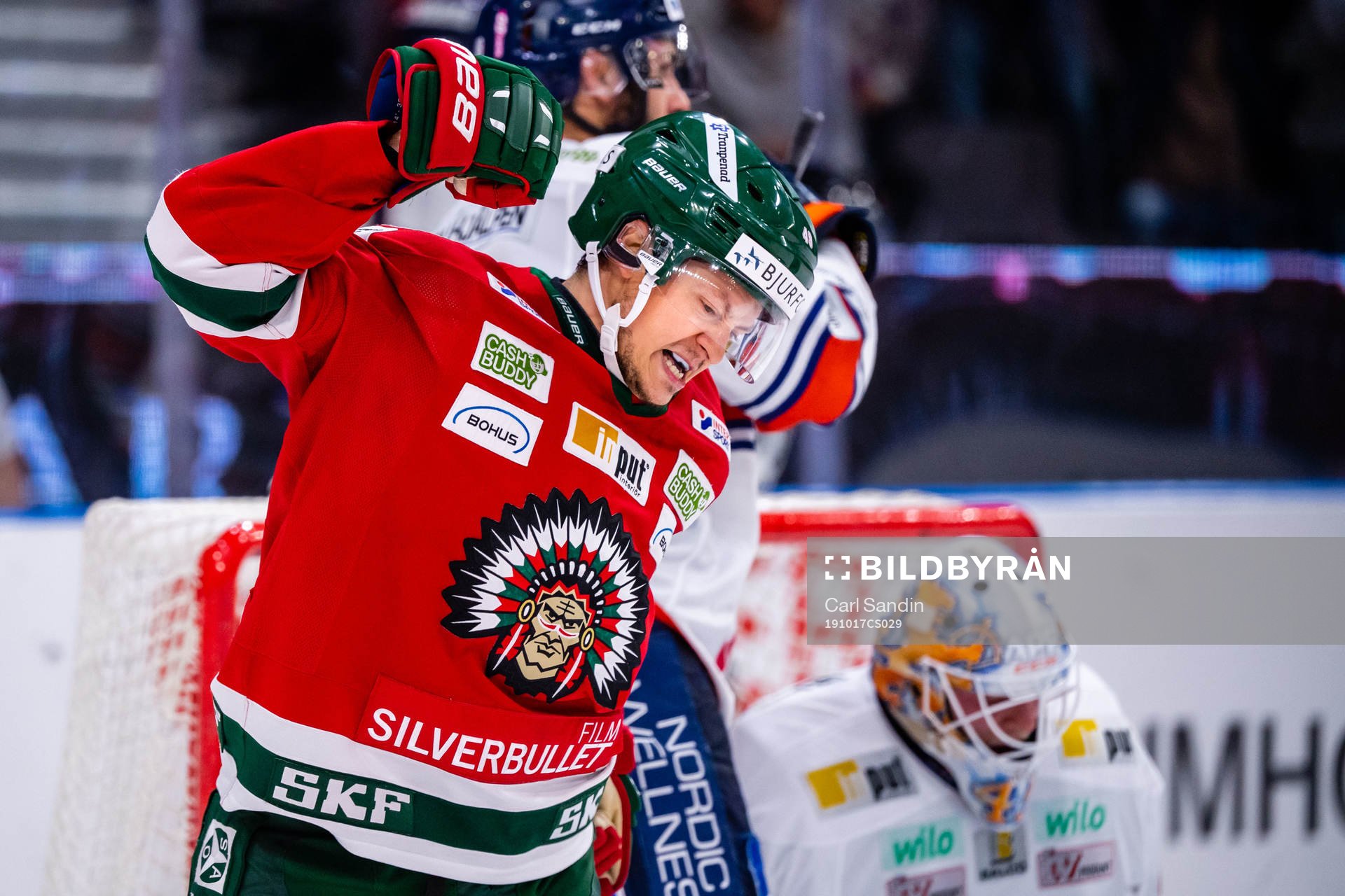 Frölundas Rhett Rakhshani jublar