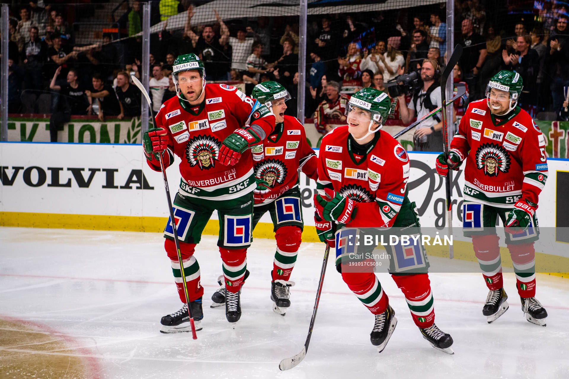Frölundas Jacob Moverare jublar