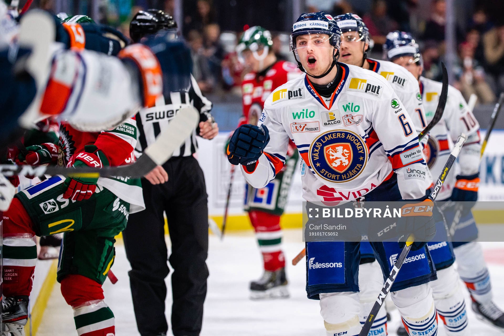 Växjös Linus Högberg jublar
