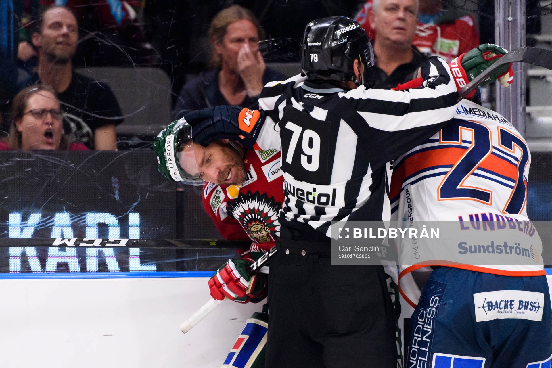 Bråk mellan Frölundas Joel Lundqvist och Växjös Martin