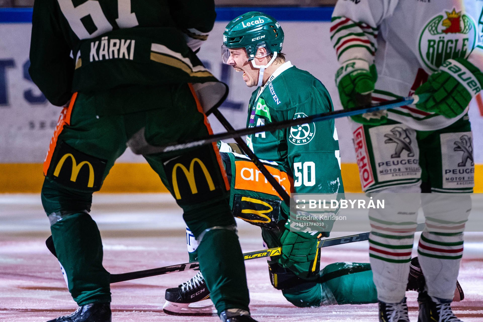 Färjestads Sebastian Erixon jublar