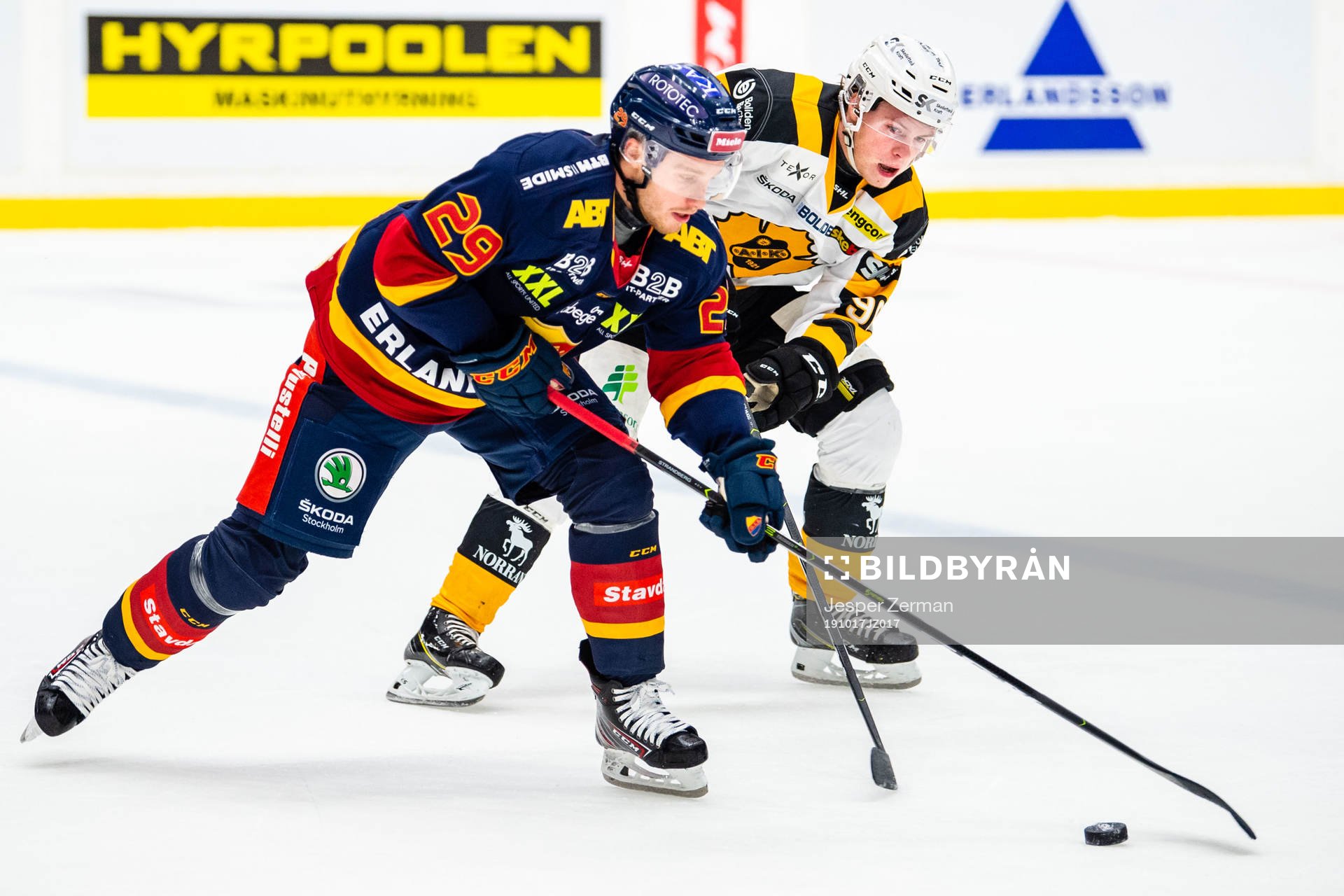 Djurgårdens Sebastian Strandberg och Skellefteås Rickard