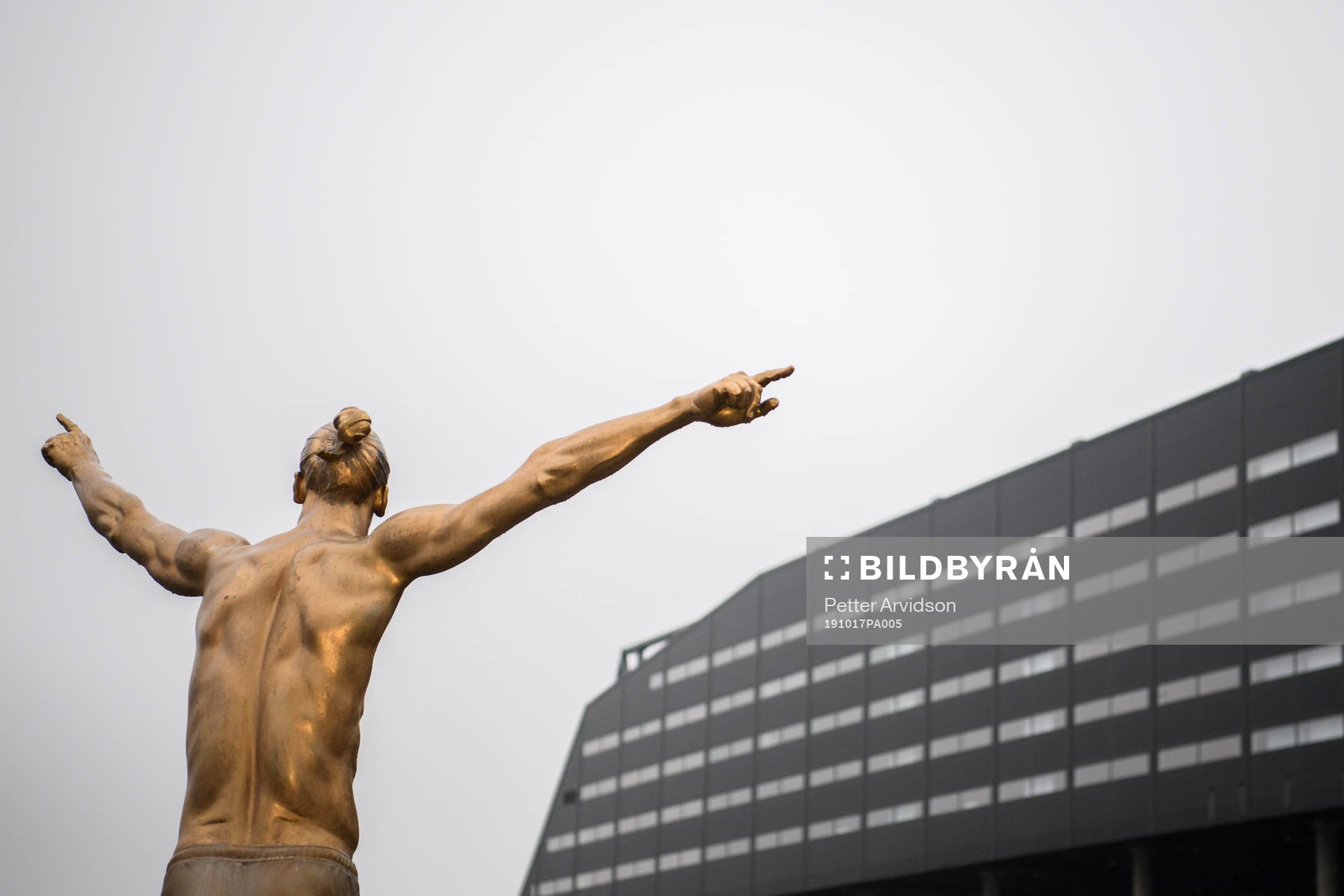 The statue of Zlatan Ibrahimovic photographed