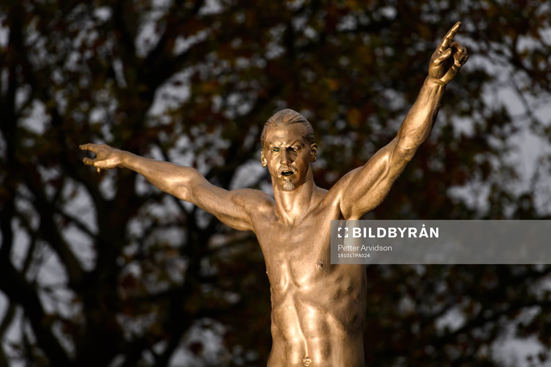 The statue of Zlatan Ibrahimovic photographed
