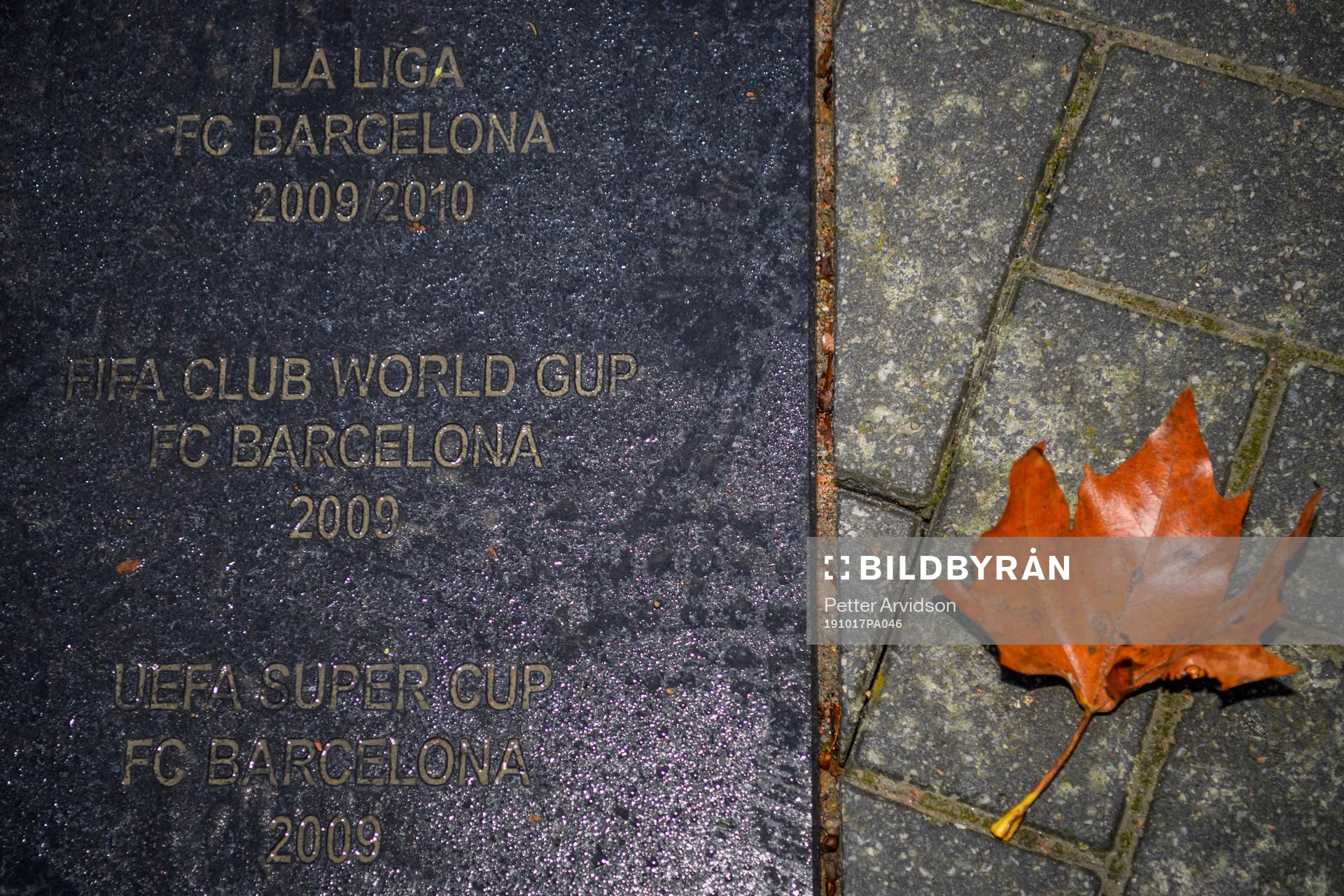 Misspellings beside the statue of Zlatan Ibrahimovic