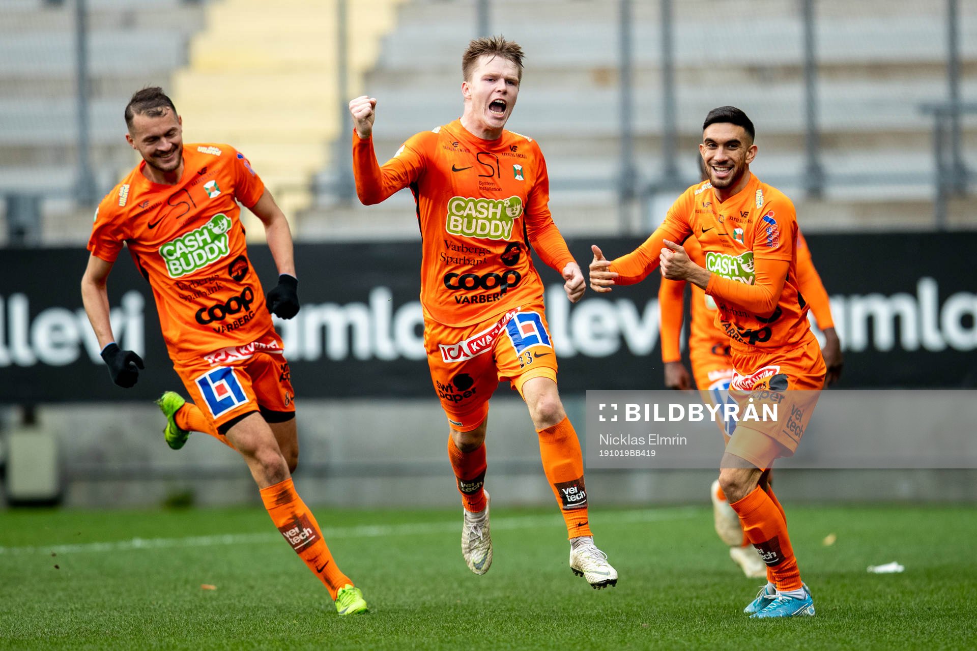 Varbergs Anton Liljenbäck, Albert Ejupi och Daniel Krezic