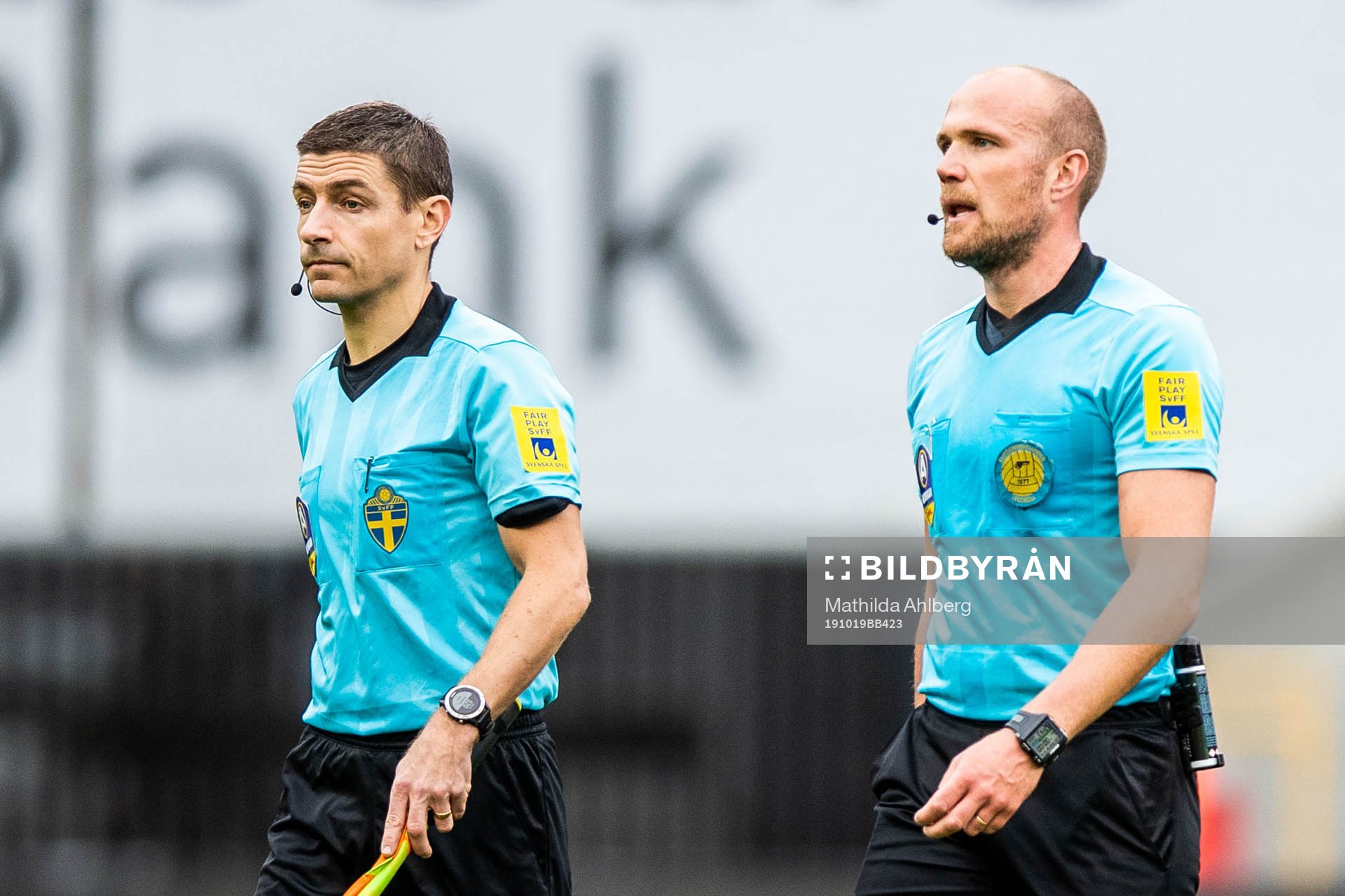  Domare Patrik Eriksson efter fotbollsmatchen i Allsvenskan mellan Helsingborg och Häcken den 19 oktober 2019 i Helsingborg. 