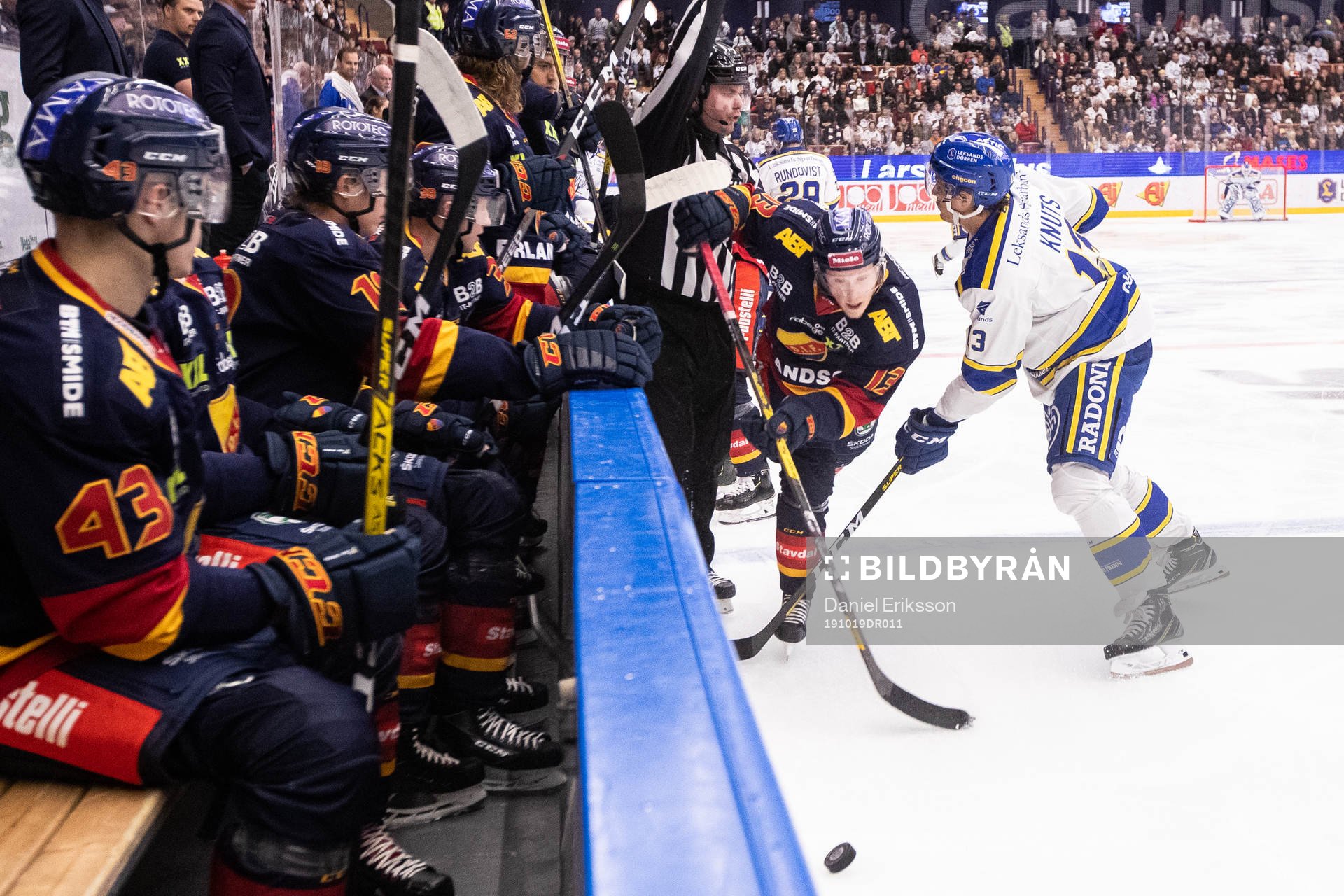 Djurgårdens Kalle Östman och Leksands Jon Knuts