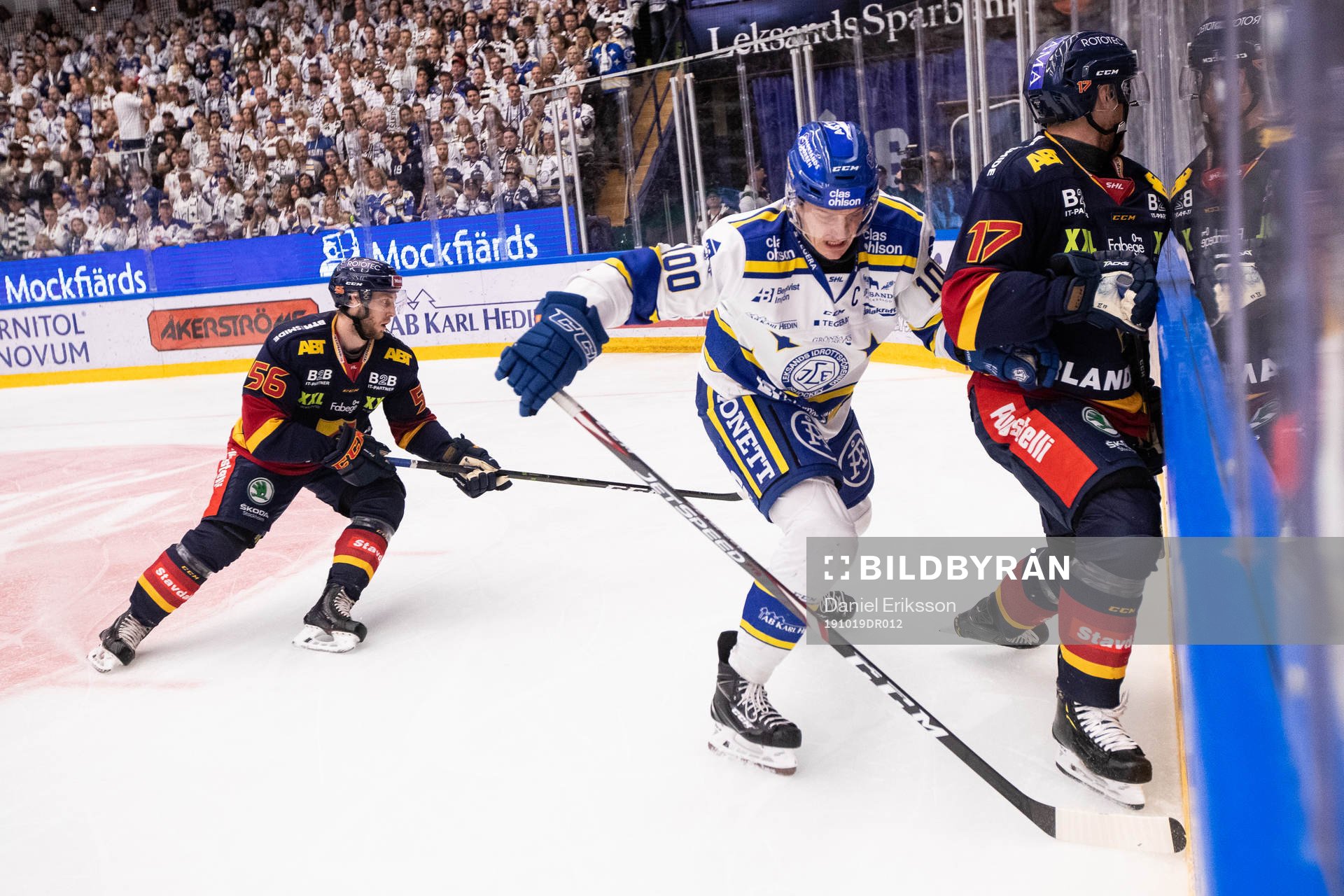Djurgårdens Robin Norell och Leksands Martin Karlsson och