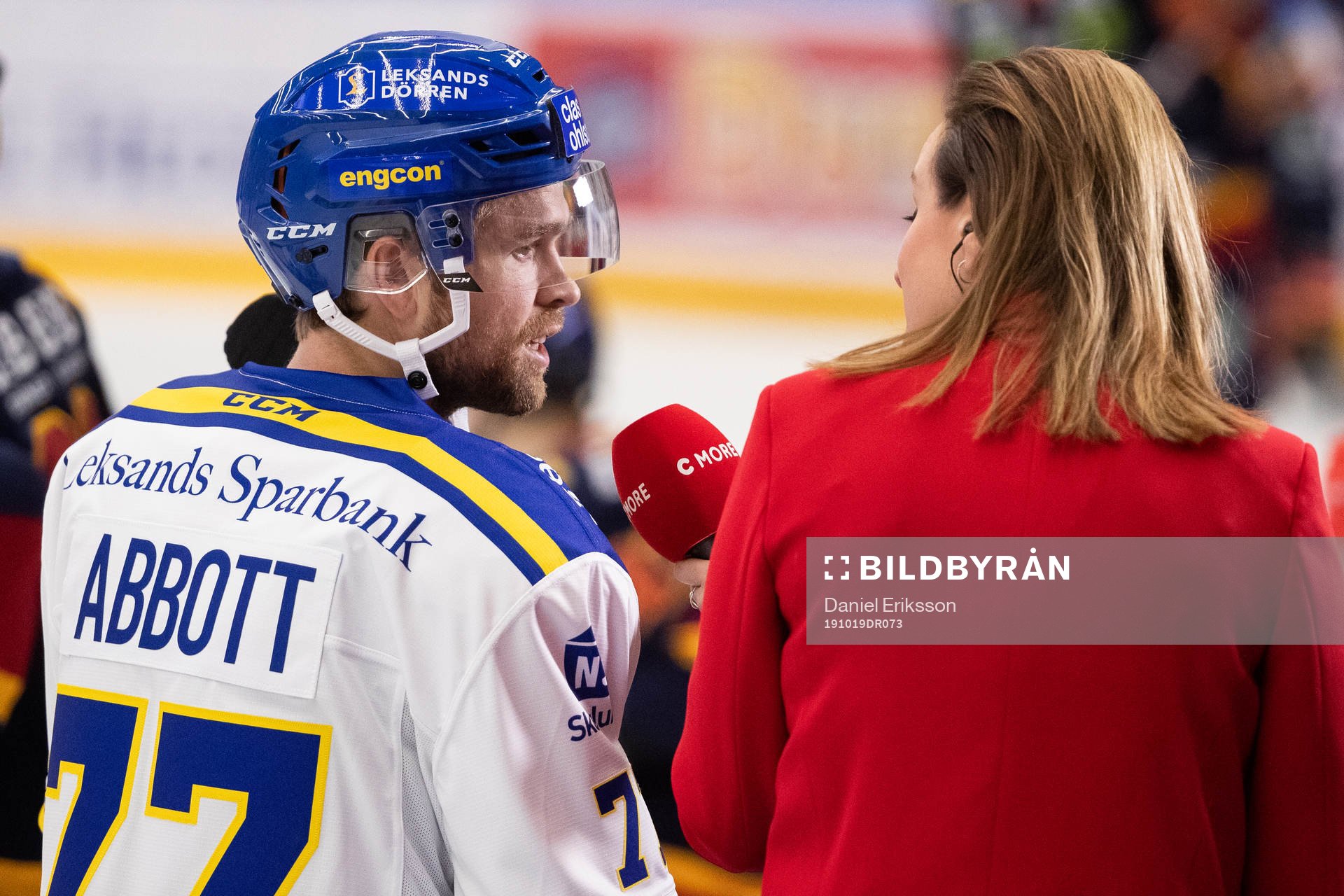 Leksands Spencer Abbott intervju innan ishockeymatchen i