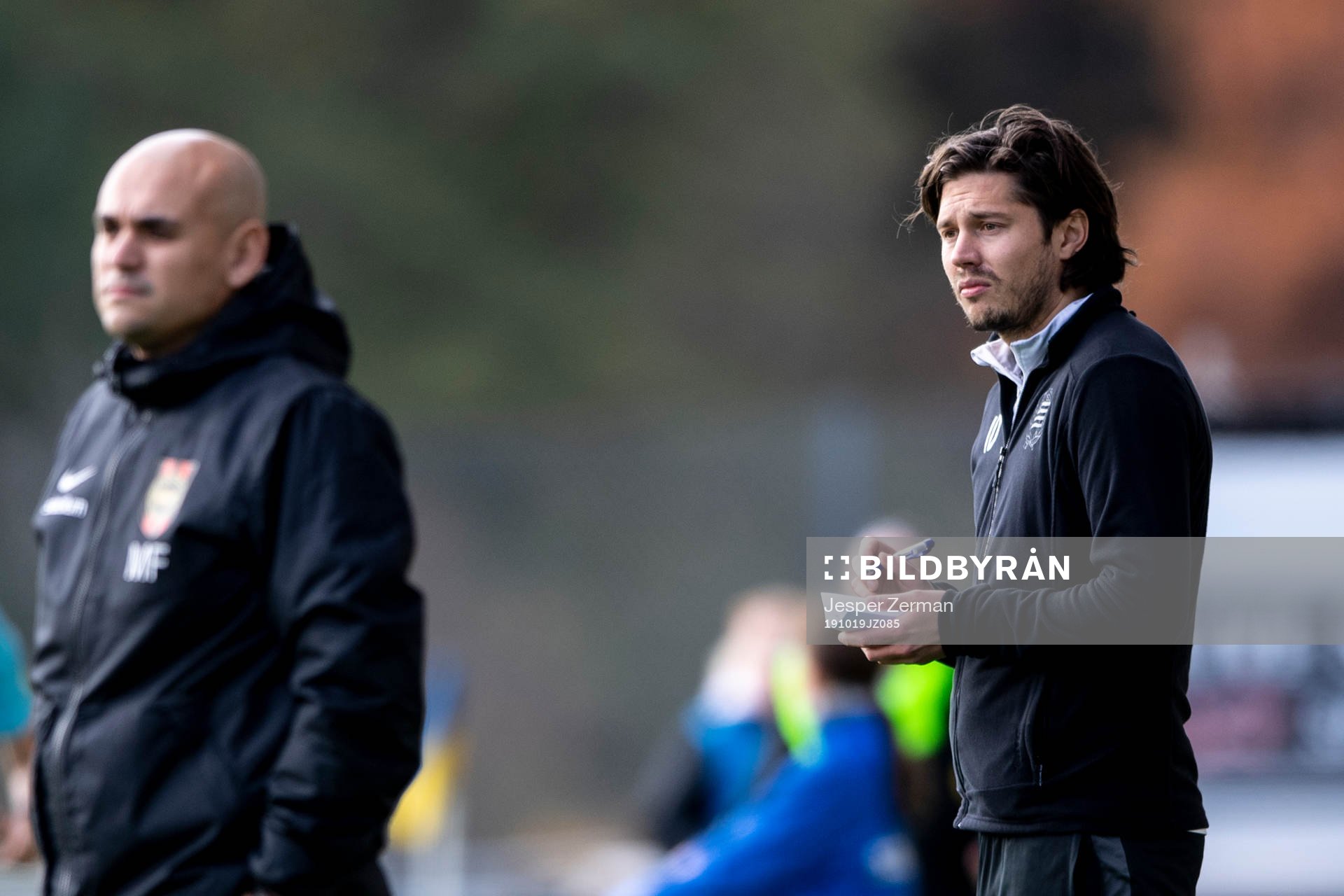 Hammarbys tränare Isak Dahlin (h)