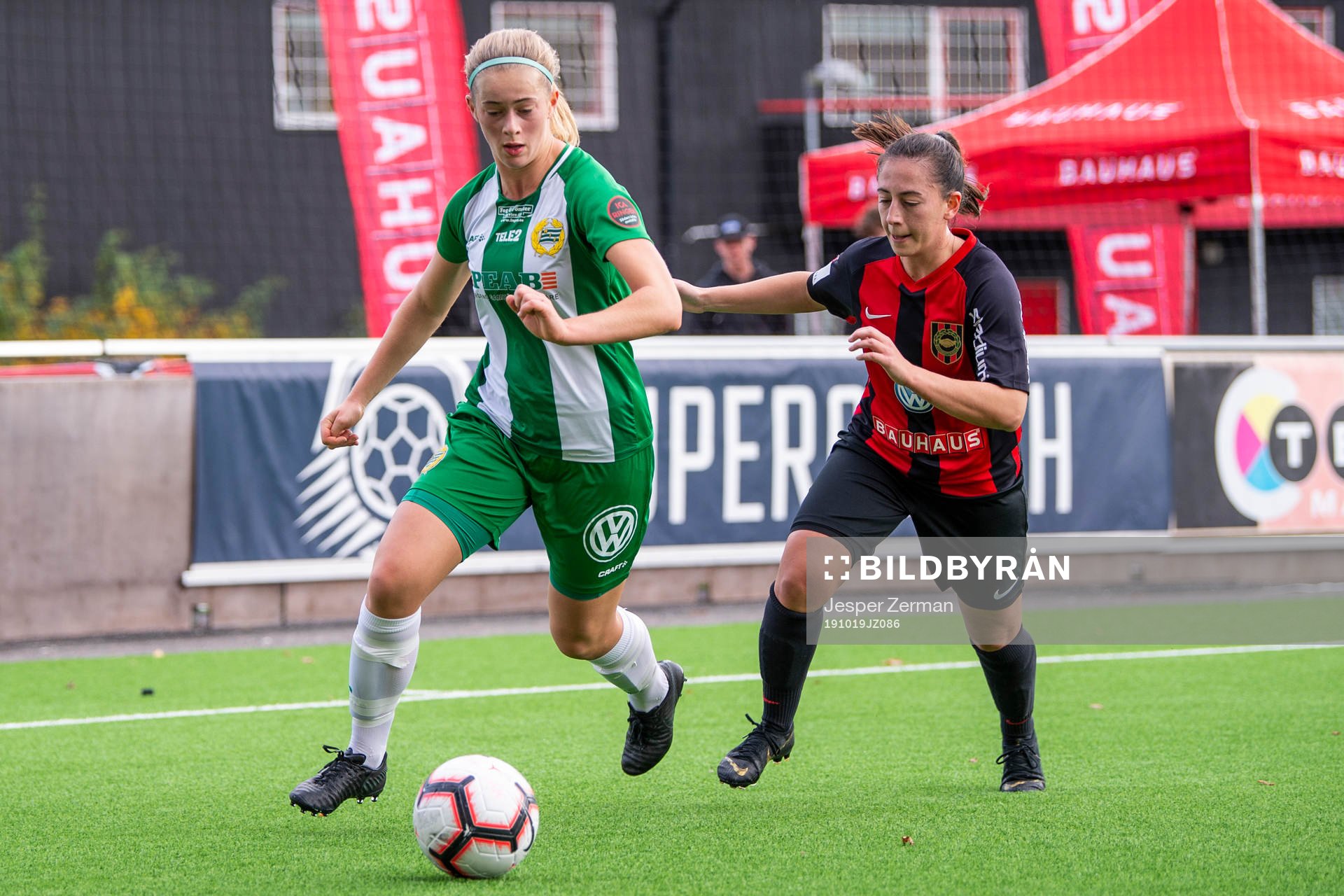 Hammarbys Filippa Graneld och Brommapojkarnas  Lovisa Norrby