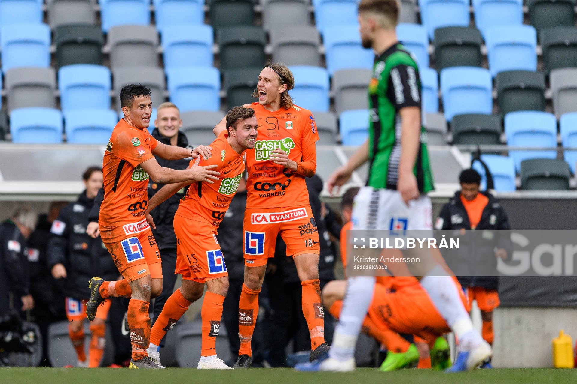 Varbergs Astrit Seljmani, Sebastian Möller och Joakim